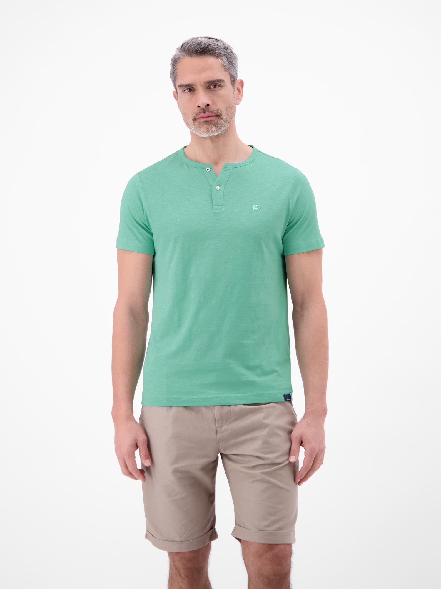 LERROS T-Shirt T-Shirt mit Rundhalsausschnitt und Knopfleiste günstig online kaufen