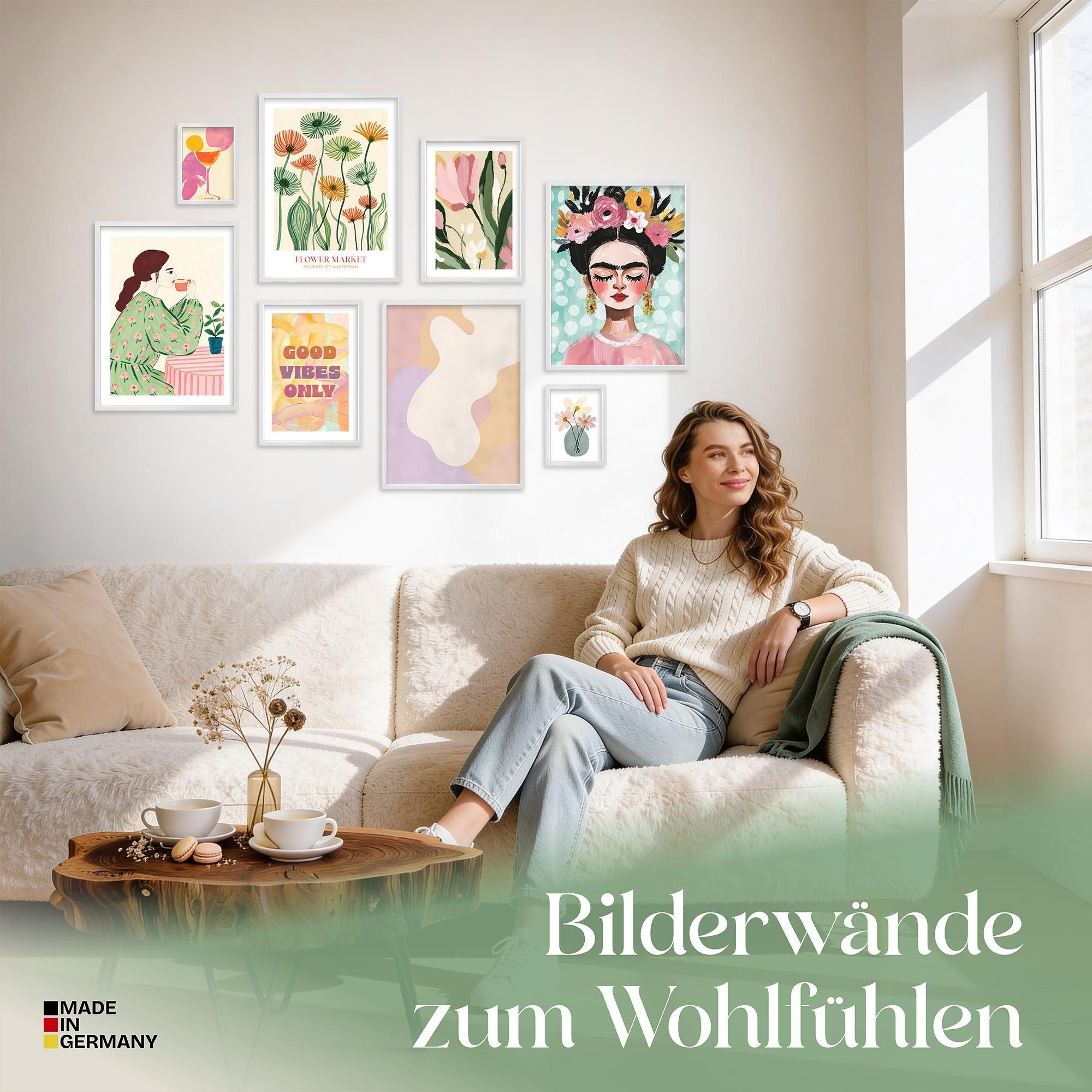 ARTFAVES Bilder-Collage Poster Set Abstract Art Galerie I mehrteilige Bilderwand I Wandbilder, (Wandbilder modern, 8 St) – Bild 2 von 5