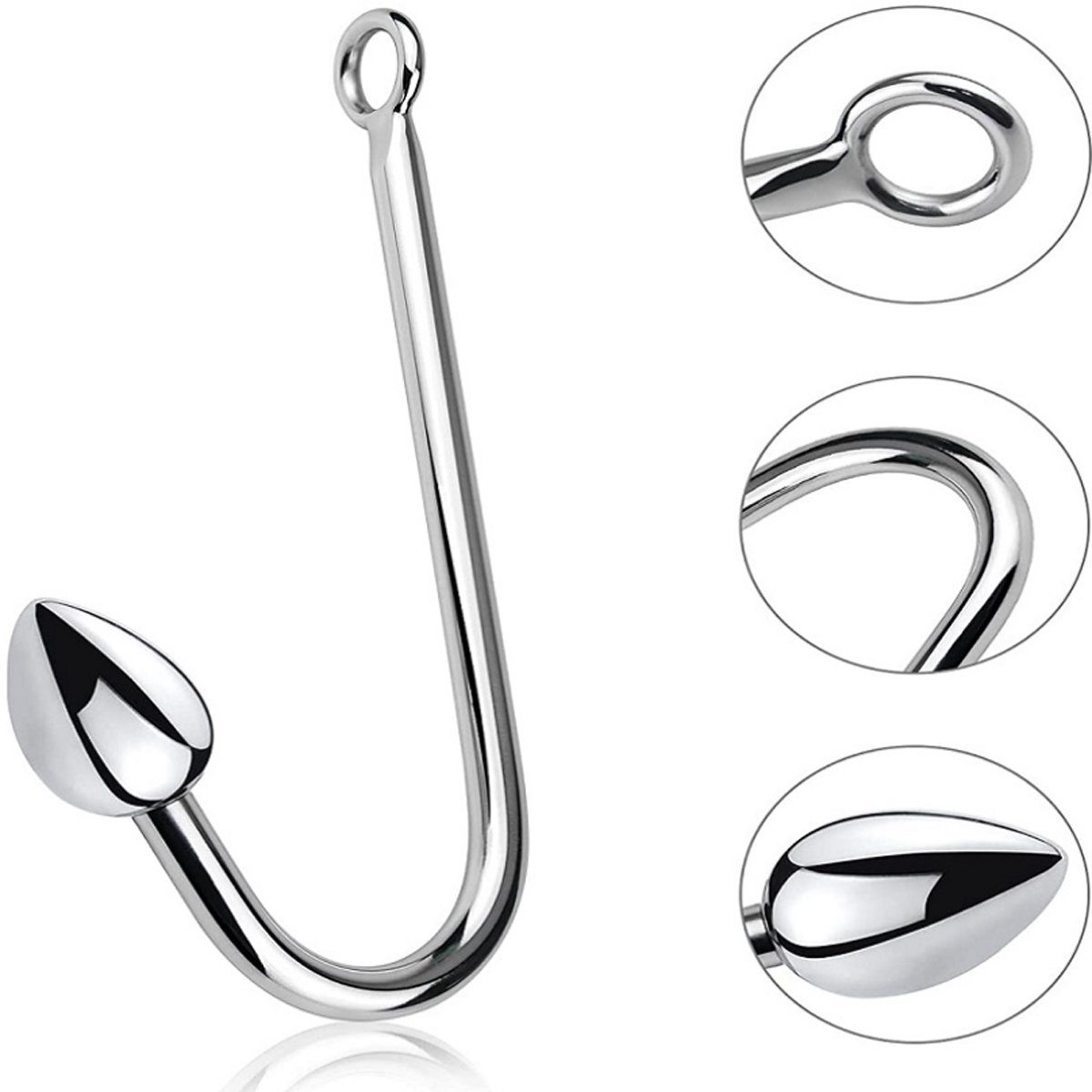 Anal Hook TPFSecret Edelstahl und 2,65cm - Fetisch mit Haken, Metall Größe Analhaken Kugeln Anal Ring Small Haken Bondage Kugel: