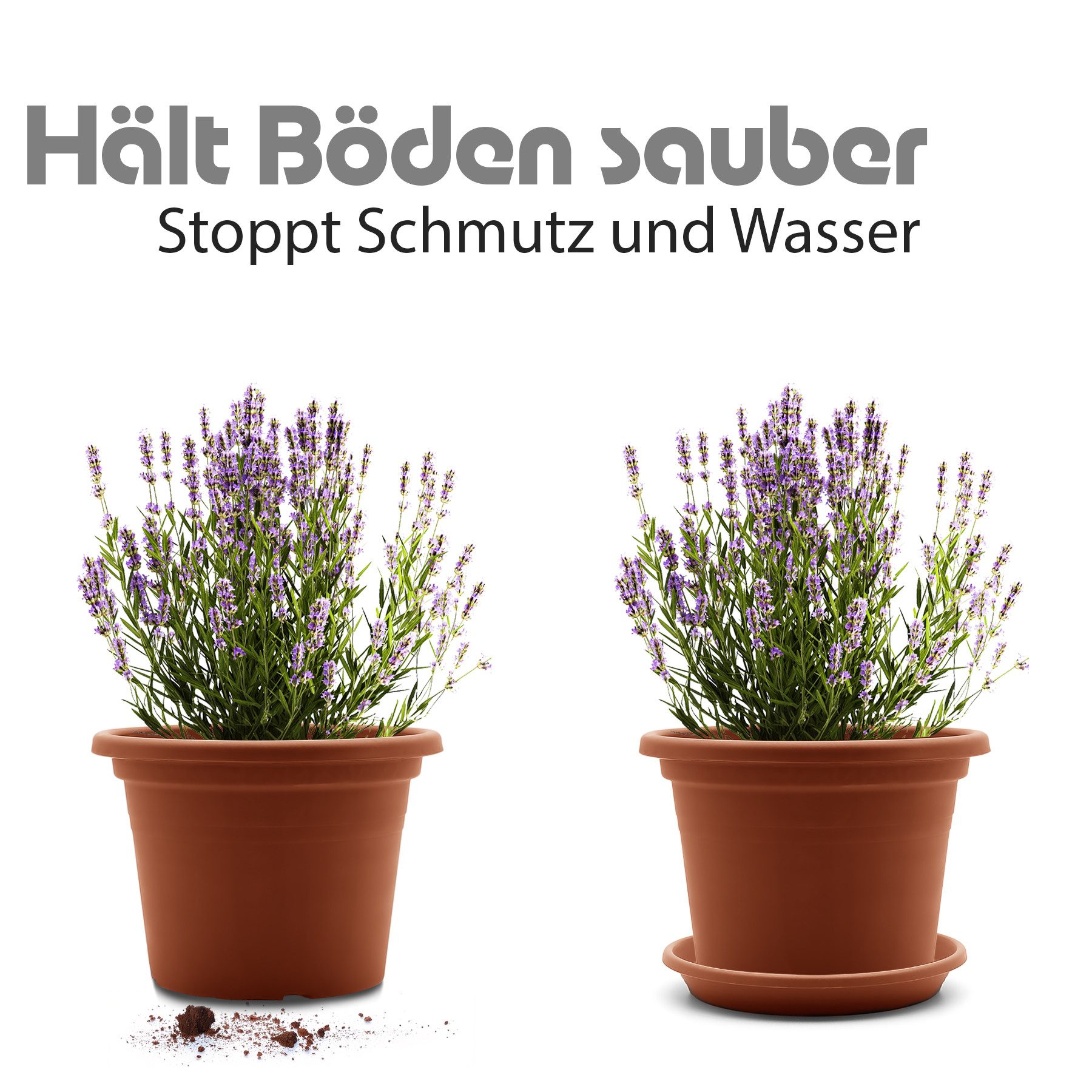 BigDean Blumentopfuntersetzer 20 Stück Topfuntersetzer Ø 24,5 cm in Terracotta Made in Europe, Zubehör für Pflanztöpfe, Set, 20-tlg., Klassische Blumentopfuntersetzer, Zeitlos im Design, Robust