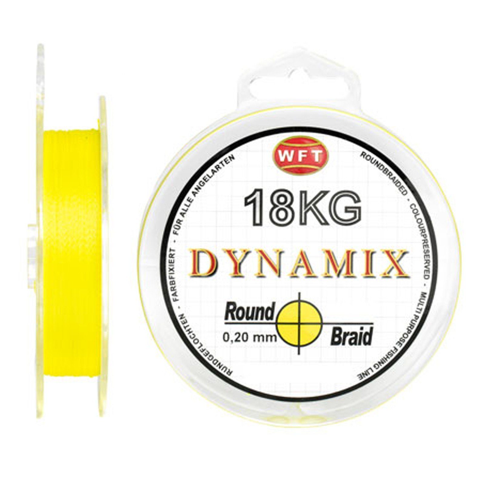 WFT KG Dynamix Round Yellow 300m 0,25 Geflochtene Angelschnur 0,07€/1m 