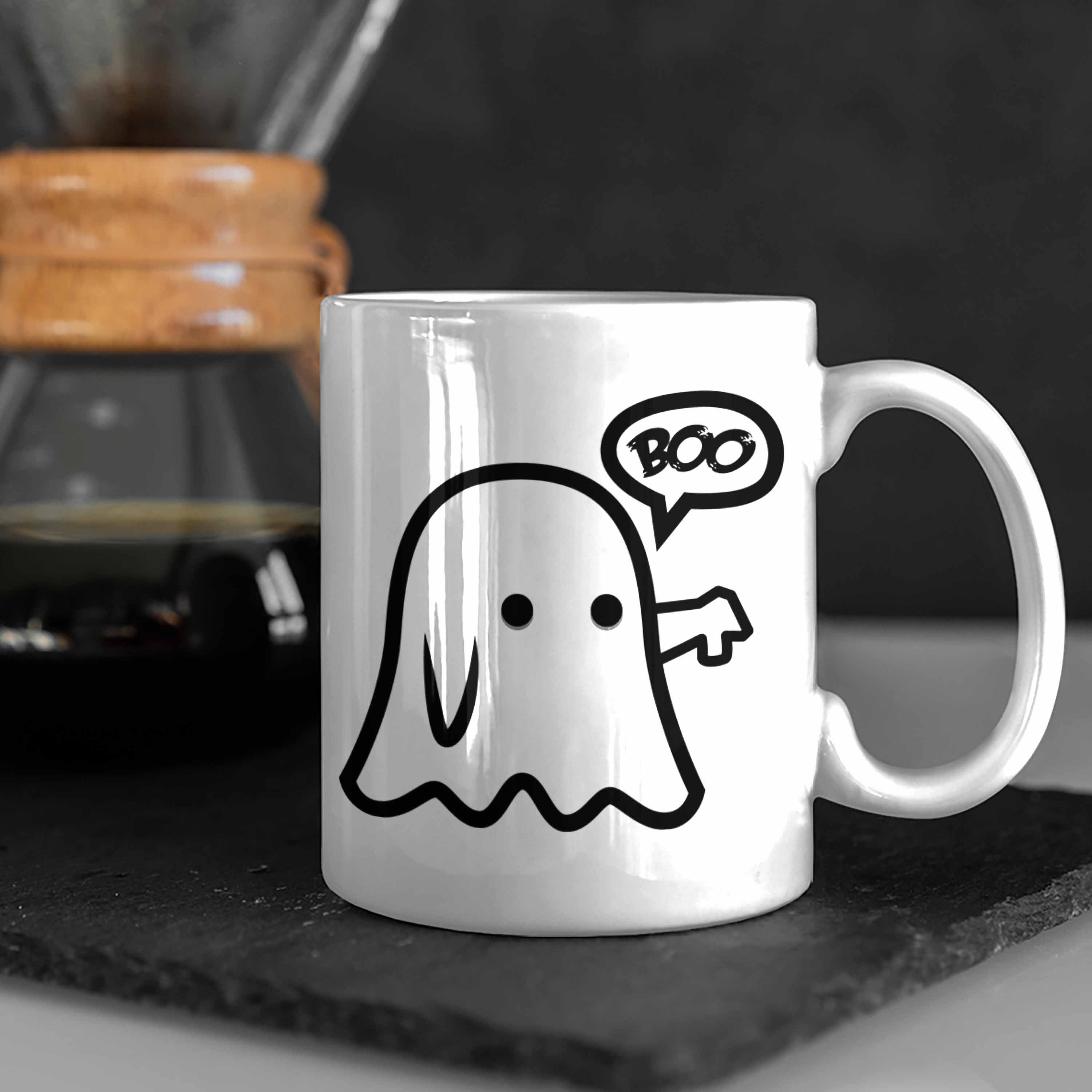 Trendation Halloween Weiss Tasse Dekoration Tasse Dabbing Kürbis Becher Skelet