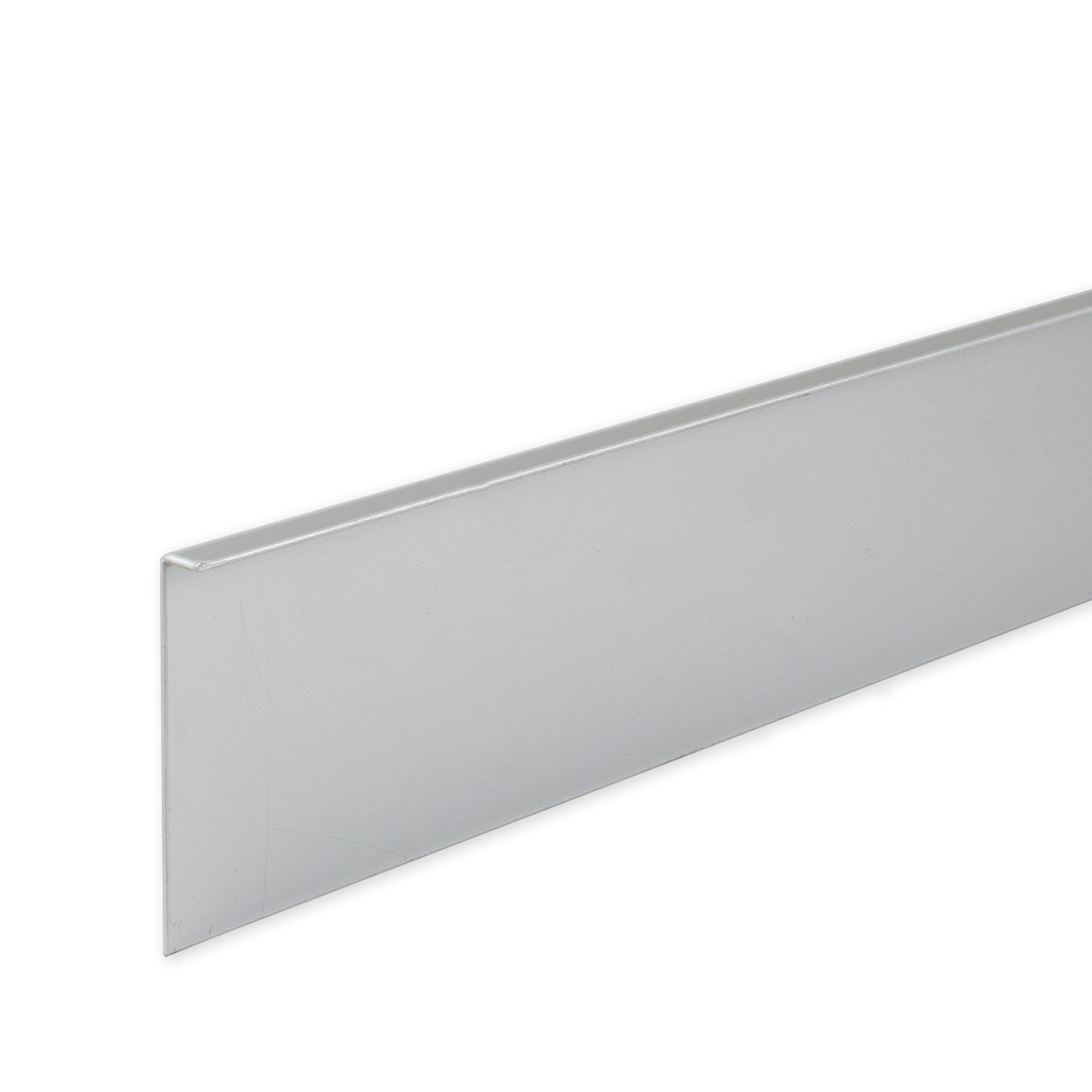 PROVISTON Sockelleiste Aluminium, 50 x 4 x 2500 mm, Silber, Metall Sockelleiste