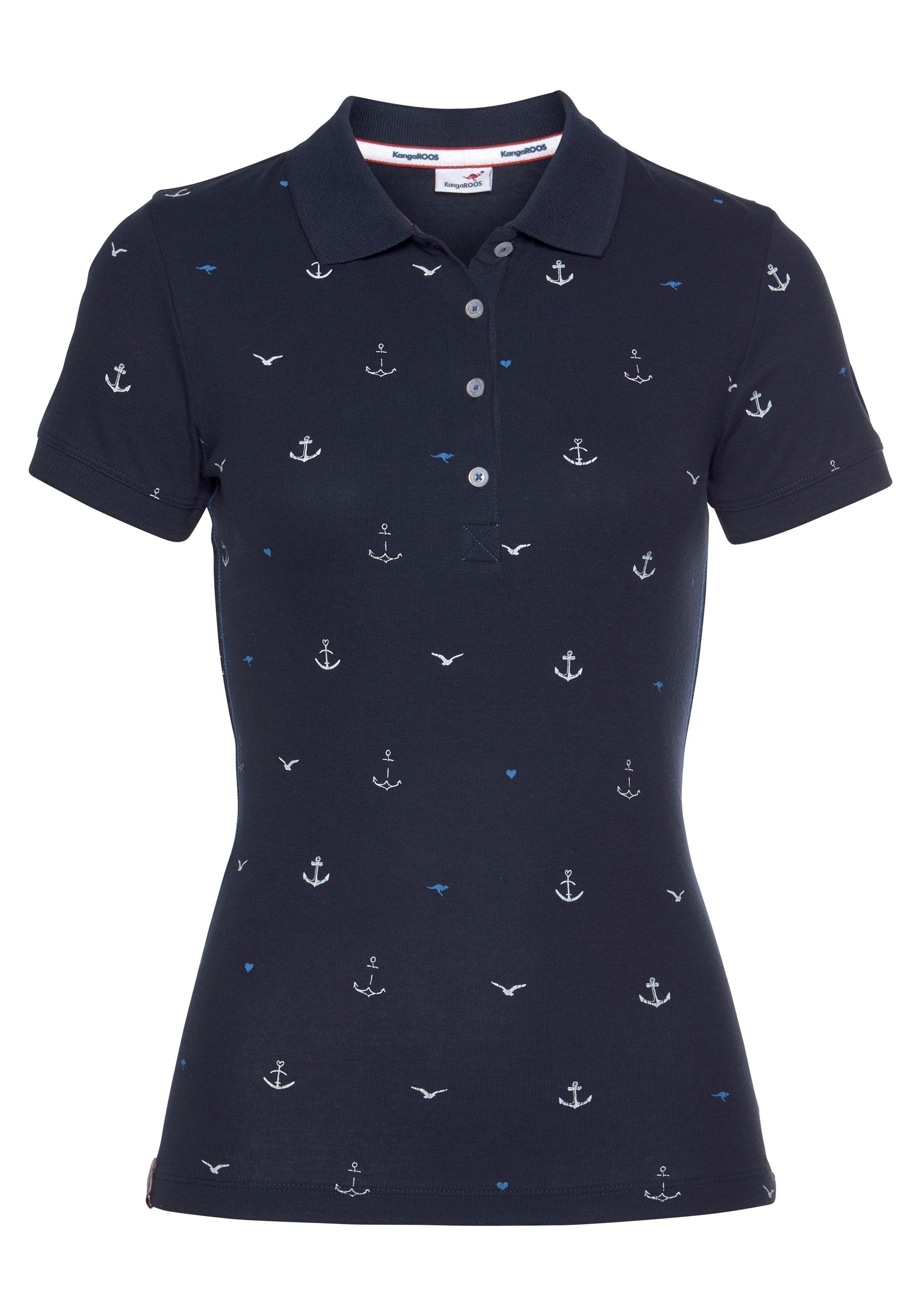 KangaROOS Poloshirt Kurzarm, sehr figurbetont, mit Allover-Druck, aus 100% Baumwolle. € 24,99, (€ 24,99 pro 1 Stk).