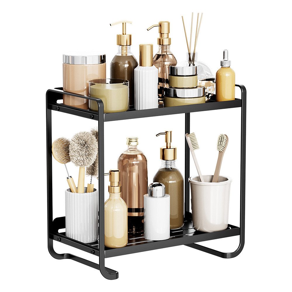 TUWENA Make-Up Organizer Kosmetik Organizer, 2-stufiger Badezimmer-Theken-Organizer