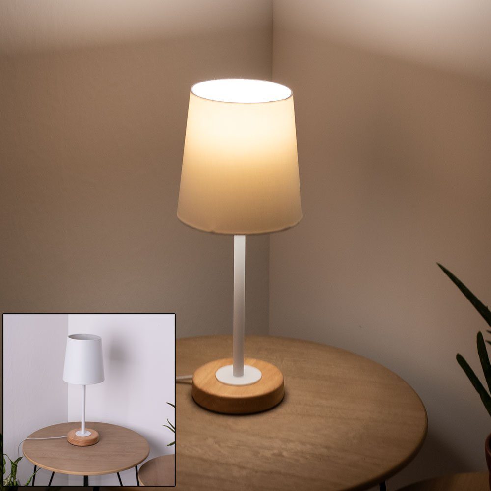etc-shop LED Tischleuchte, Ess Zimmer Beistell Nacht-Licht Leuchte inklusive, Farbwechsel, Leuchtmittel Holz Warmweiß, Tisch
