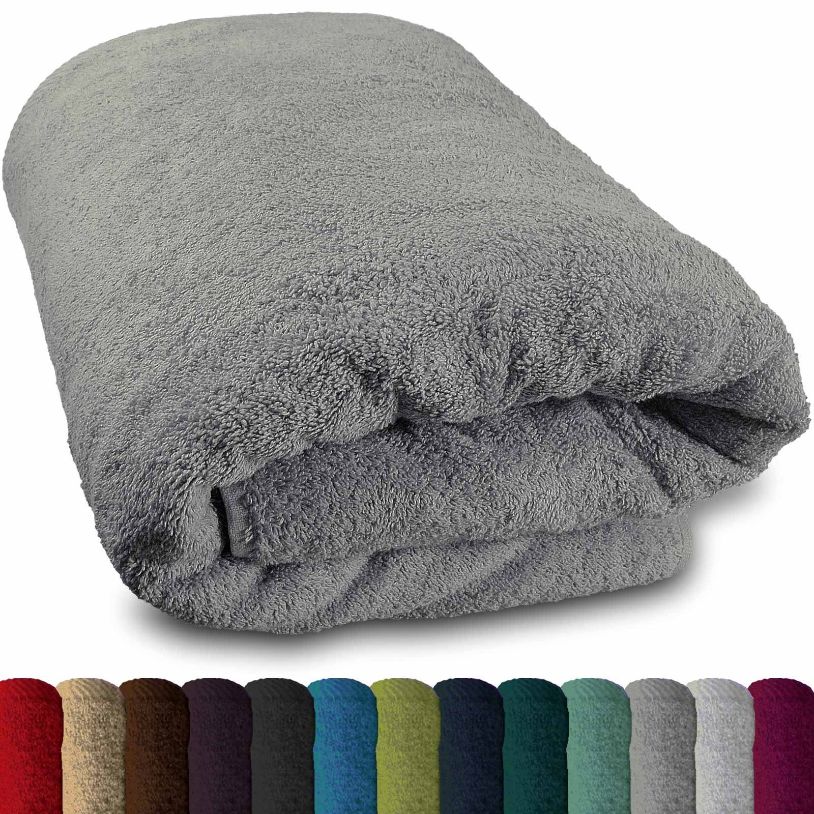 Lanudo Badetücher Lanudo® Saunahandtuch "Pure Line" 80x200 cm div. Farben, 100% Baumwolle (1-St) silber