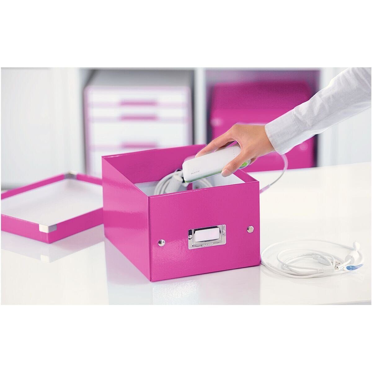 LEITZ Aufbewahrungsbox Click & Store, mit Metall-Etikettenhalter