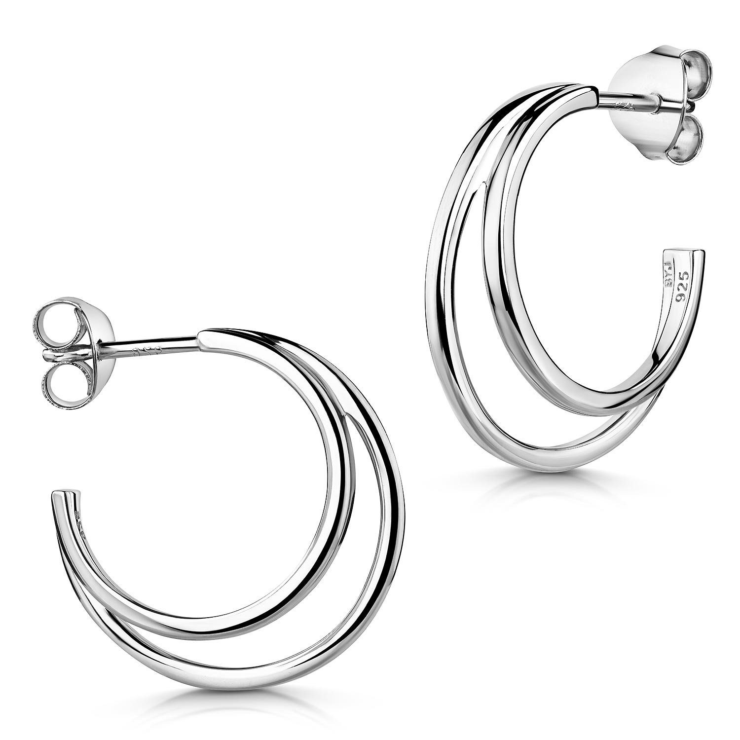 Materia Paar Creolen Damen Silber Doppel günstig online kaufen