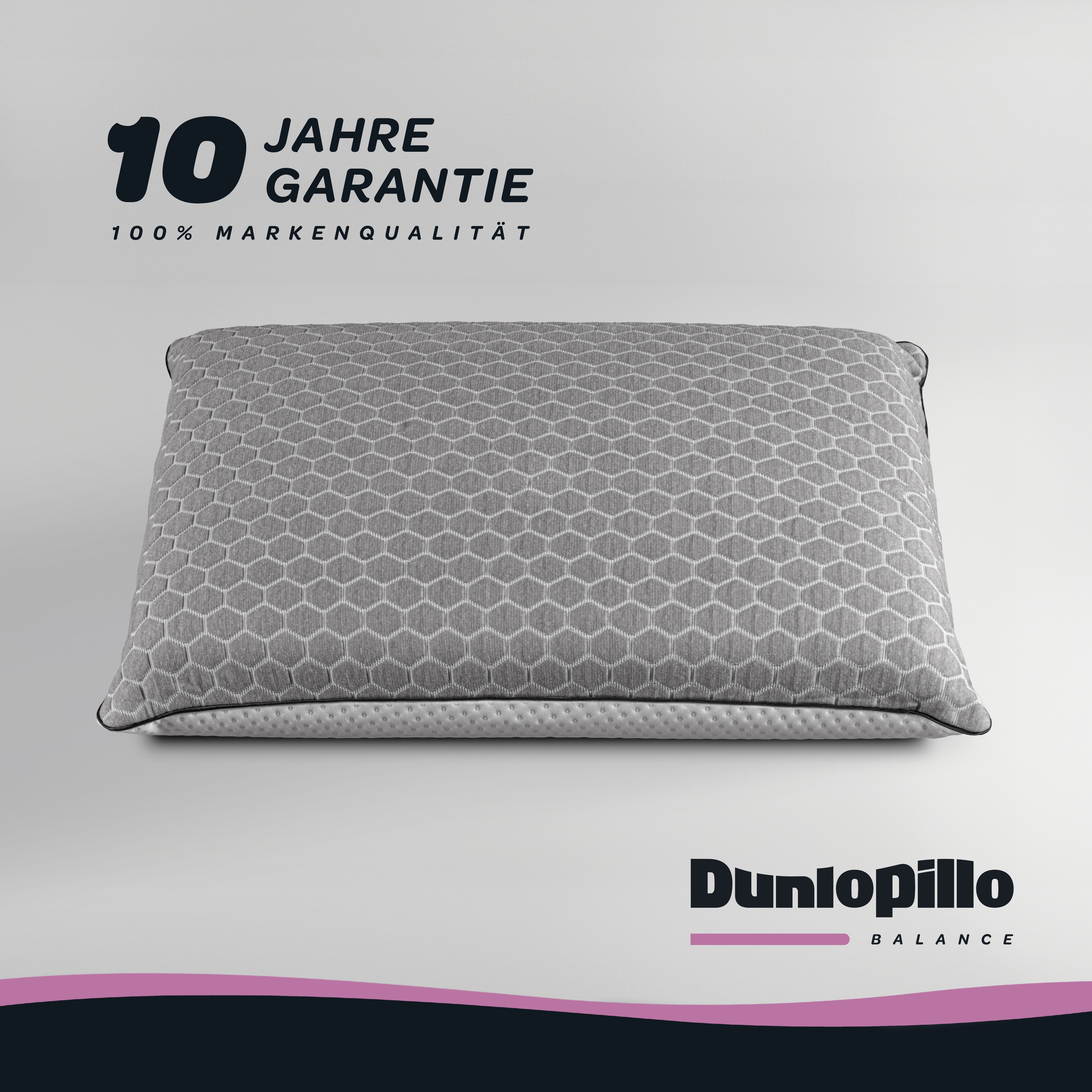 Dunlopillo Nackenstützkissen Climate Control, NEUHEIT, in 40cm x 60cm x 13cm, Made in EU, Füllung: Viskoschaum, Bezug: Polyester & Viskose, Rückenschläfer, Seitenschläfer, Temperaturregulierendes Visko-Nackenstützkissen