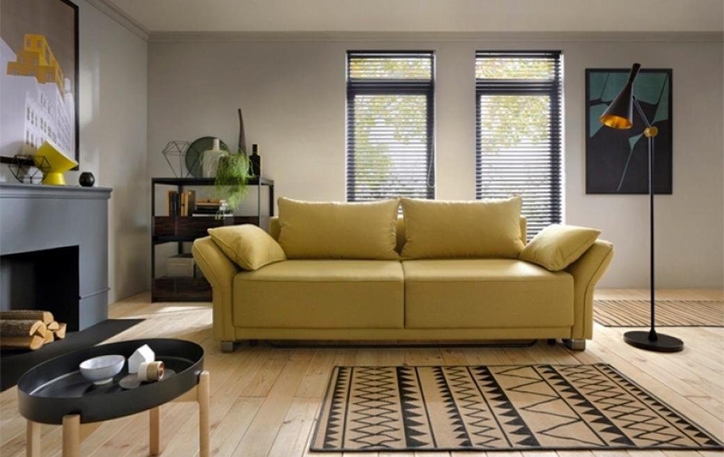 JVmoebel 3-Sitzer Dreisitzer Sofa 3 Sitzer Design Gelb Couch Polstersofa Bettfunktion, 1 Teile, Made in Europe