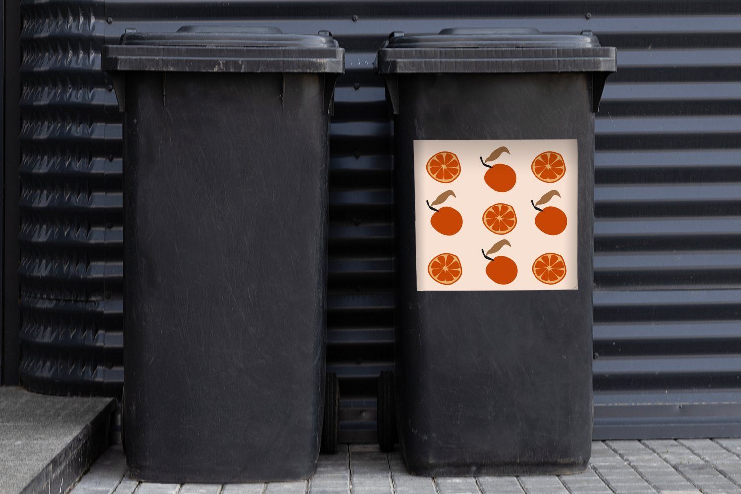 Container, - (1 Sticker, MuchoWow Pastell Wandsticker Abfalbehälter Tomaten Mülltonne, St), Mülleimer-aufkleber, - Sommer