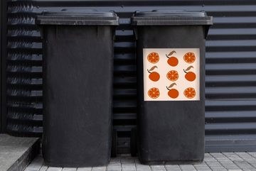 MuchoWow Wandsticker Sommer - Tomaten - Pastell (1 St), Mülleimer-aufkleber, Mülltonne, Sticker, Container, Abfalbehälter