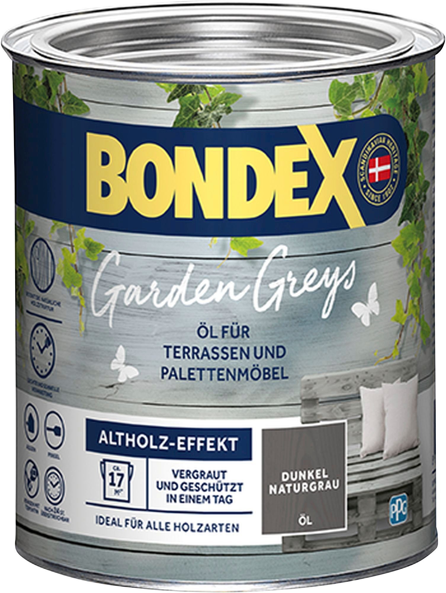 Bondex Holzöl Garden Greys, Treibholz Grau, 0,75 Liter Inhalt Dunkel Naturgrau