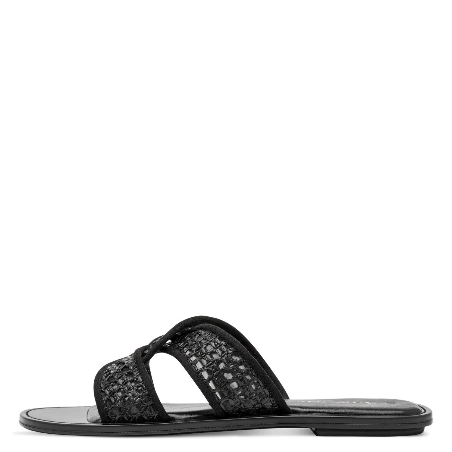 Tamaris Pantolette Sommerschuh, Schlüpfschuh, Flat mit Baststickerei