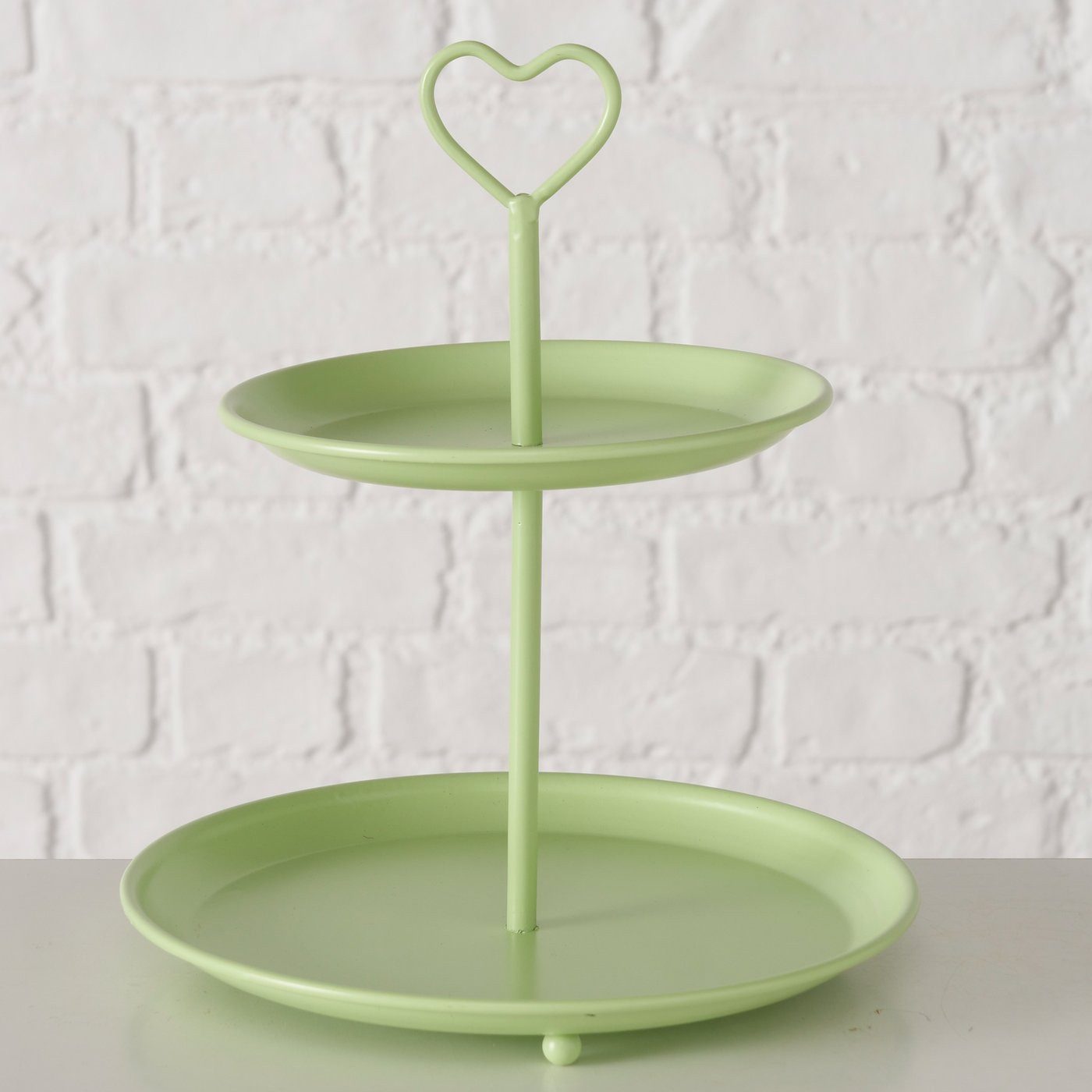 BOLTZE Etagere grün Herz H25cm matt
