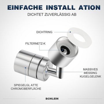 oyajia Waschbeckenbrause Universal Wasserhahn Sprudler in chrom, mit zwei Strahlarten 720° Schwenkbarer Mischdüse Perlator