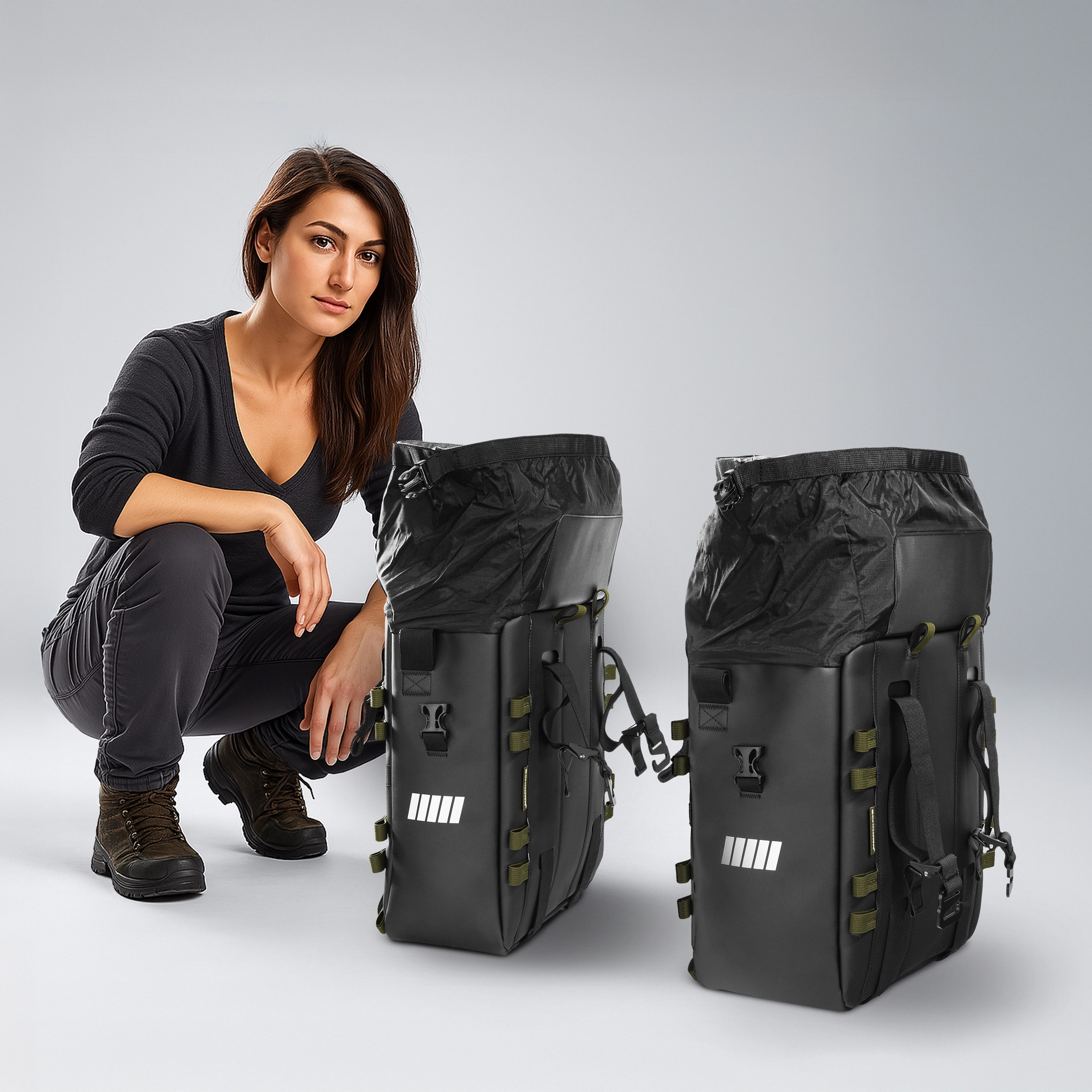 SCHNORR Gepäckträgertasche Motorrad Seitentaschen Set (22L + 32L), - SCHNORR für Honda CRF 1000 A