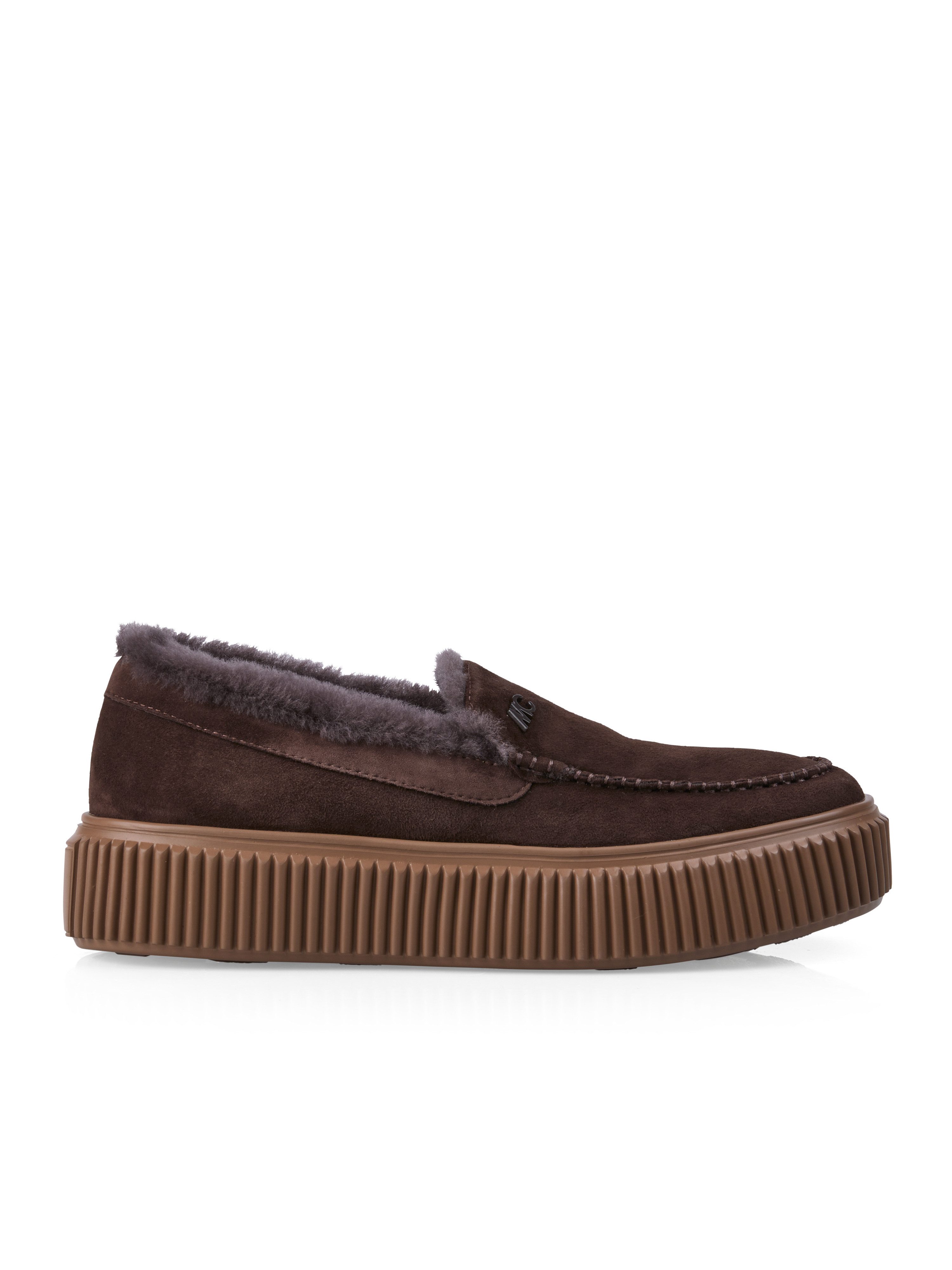 Marc Cain Slipper Plateau, Schlupftschuh, Wintersneaker mit Fellimitat-Kragen