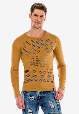 Cipo & Baxx Langarmshirt mit coolem Frontprint