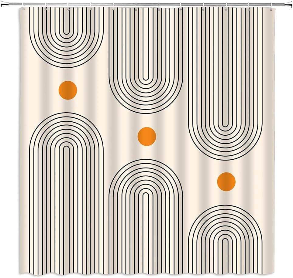 Zyronn Duschvorhang Wasserdichter Polyester-Duschvorhang, Boho-Duschvorhang, mit 12 Haken, dicker schimmelresistenter Duschvorhang
