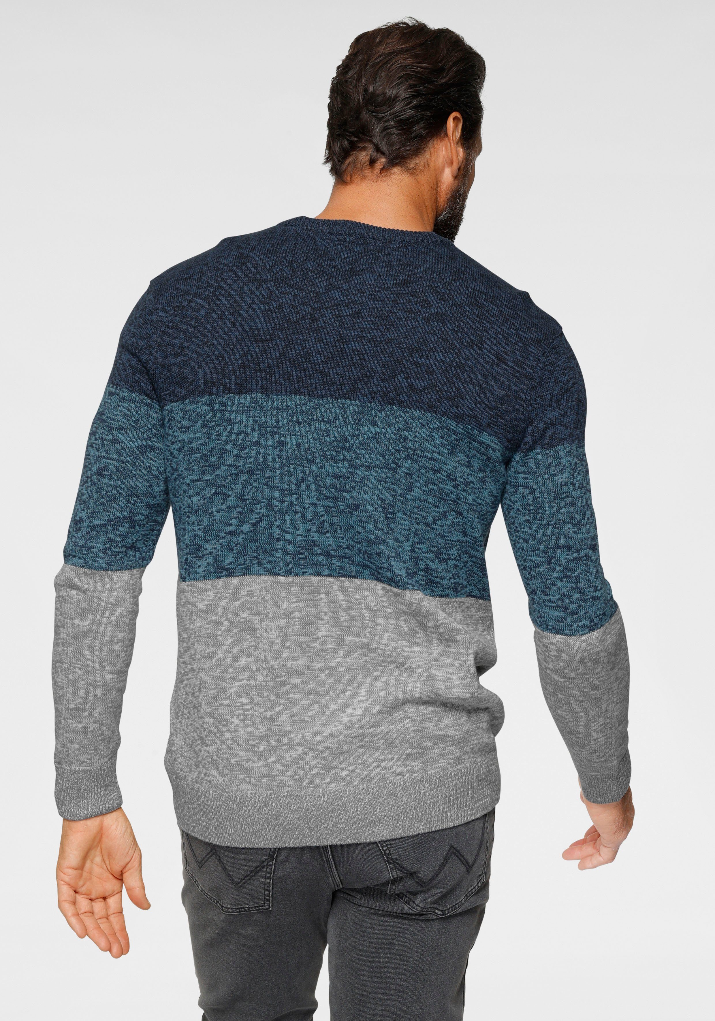 Man's World Rundhalspullover Bis Größe 5 XL mehrfarbig