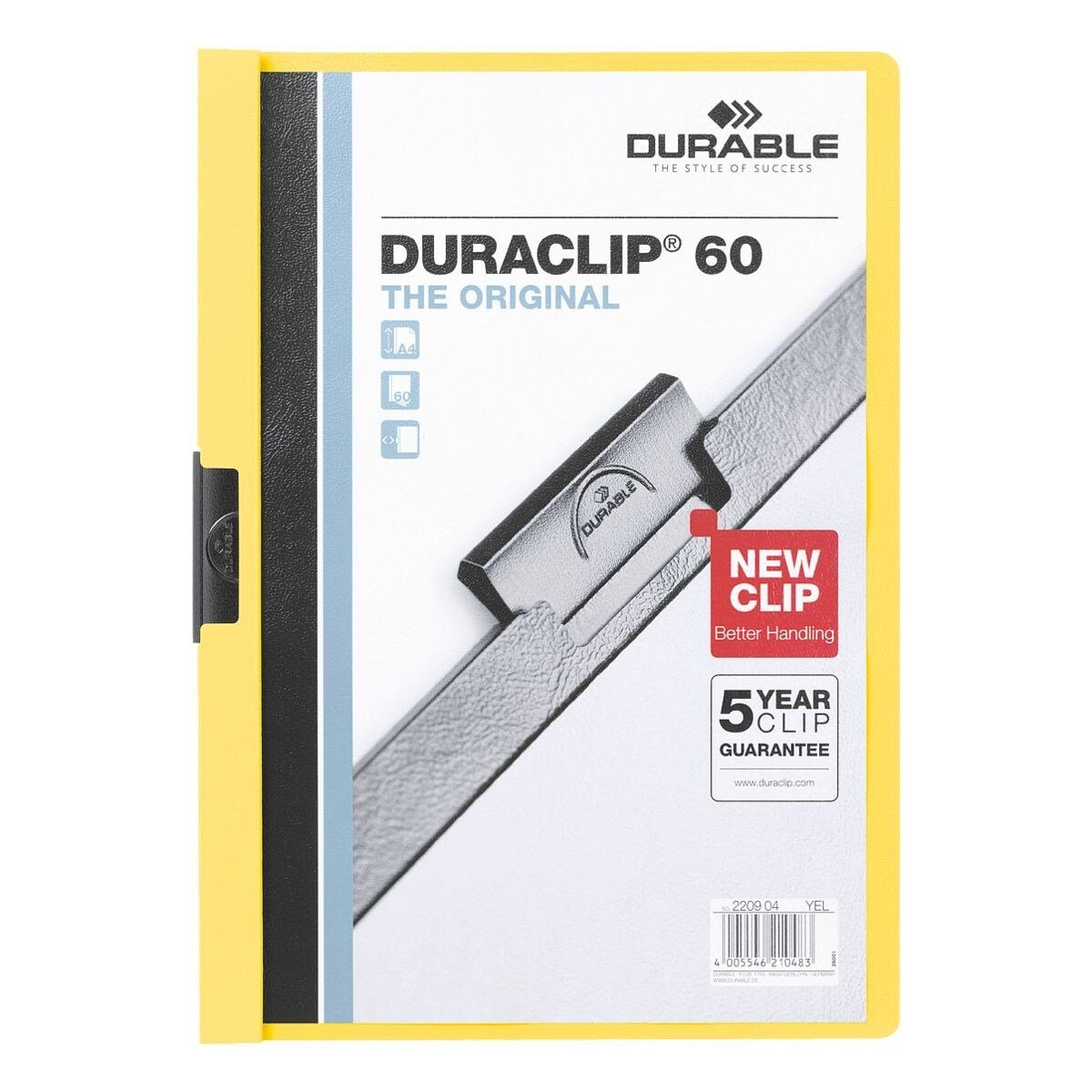 DURABLE Hefter Duraclip 60, mit Klemmfunktion, Format DIN A4, bis 60 Blatt