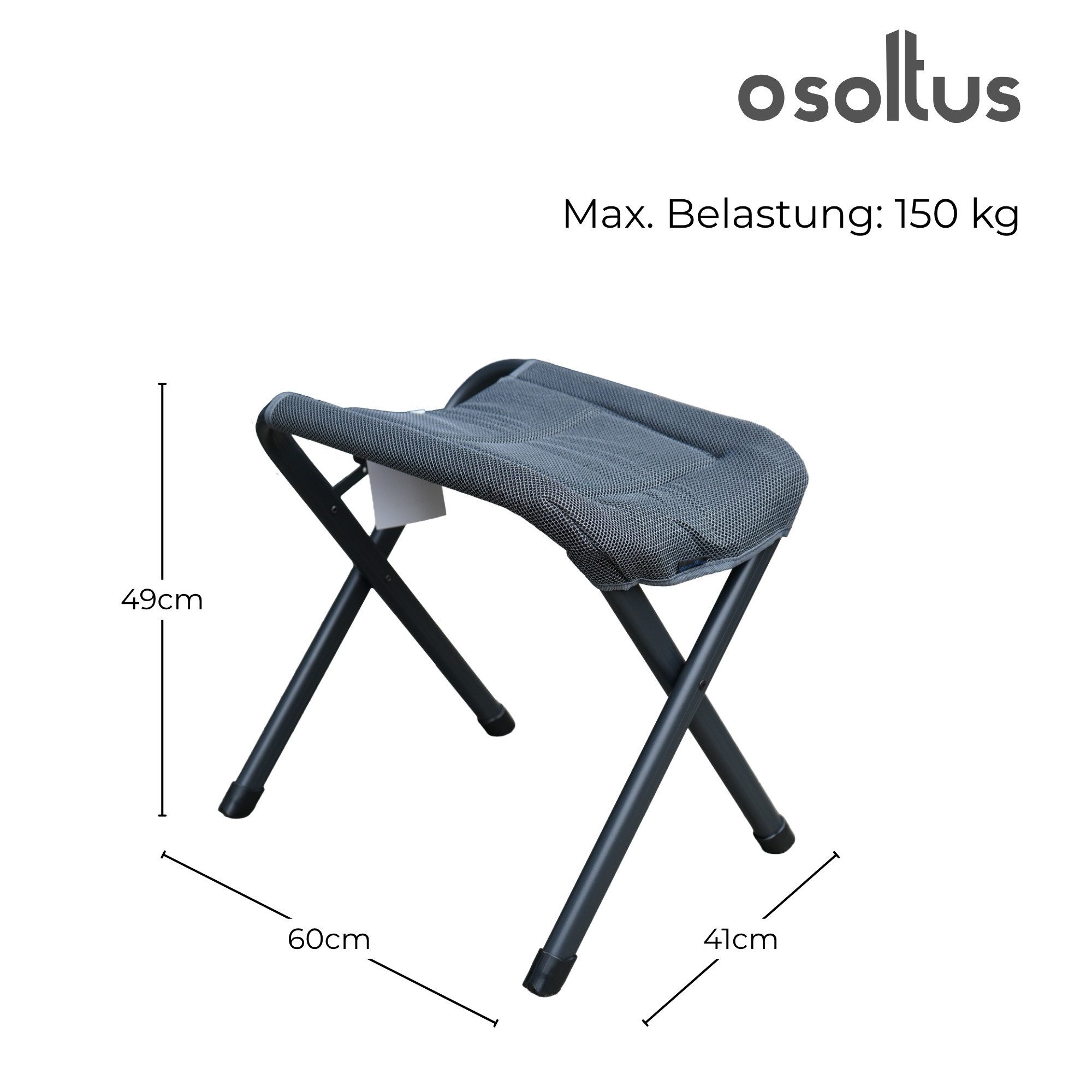 osoltus Campingstuhl osoltus Alu Camping Hocker für Klappsessel mit 3D Soft Touch
