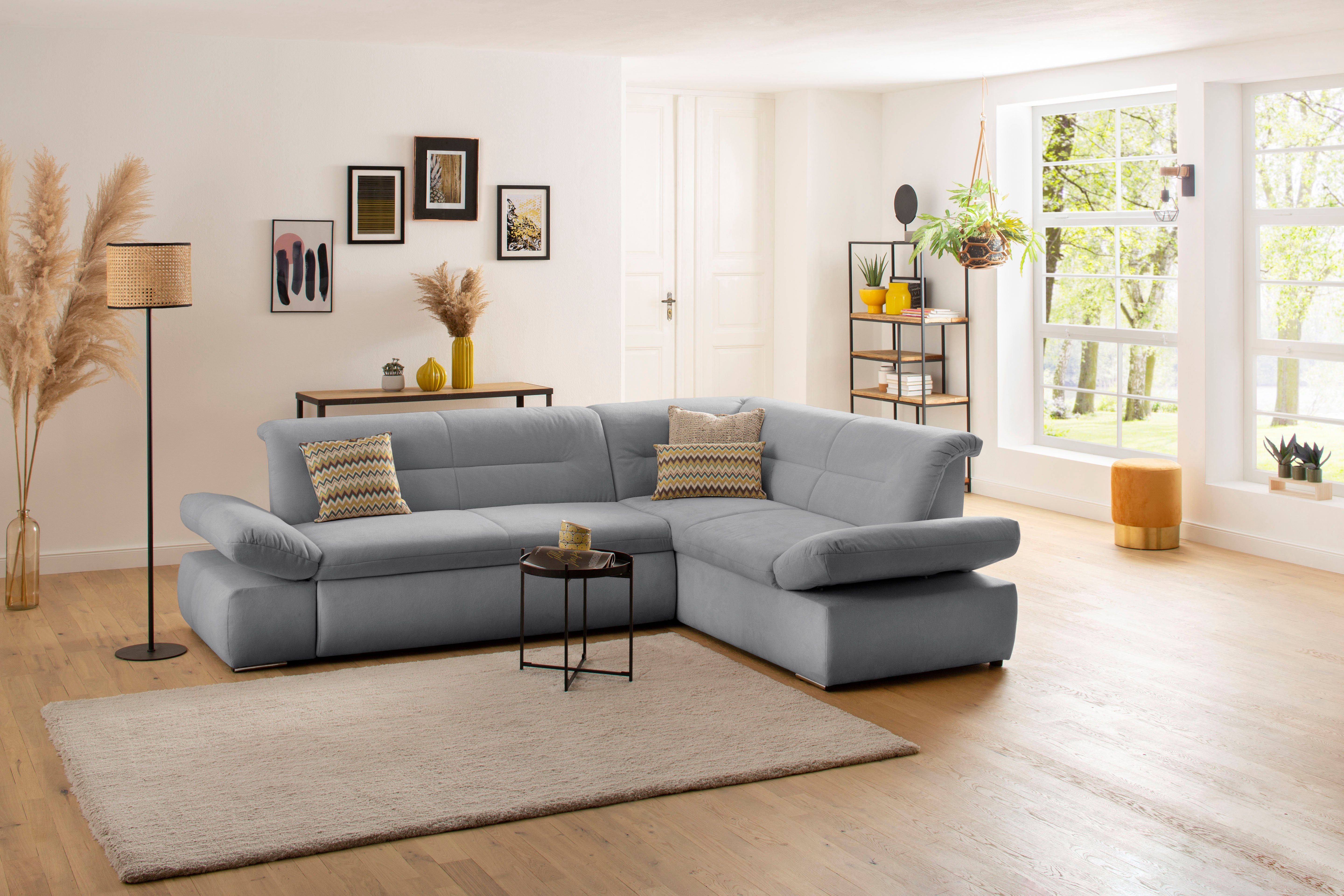 INOSIGN Ecksofa Avesa L-Form, Wahlweise mit Arm- und Bettfunktion, B/T/H: 275/211/80 cm