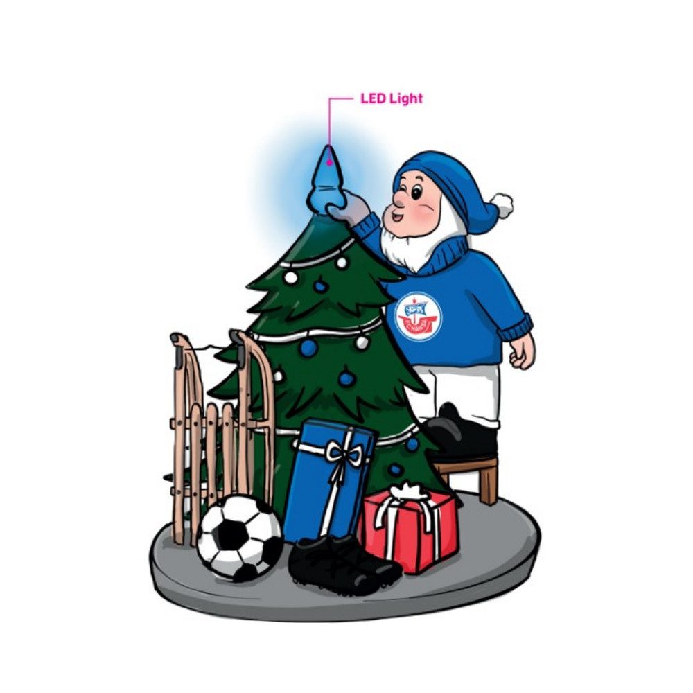 FC Hansa Rostock Dekofigur Hansa Rostock Gartenzwerg "LED-Zwerg Tannenbaum"