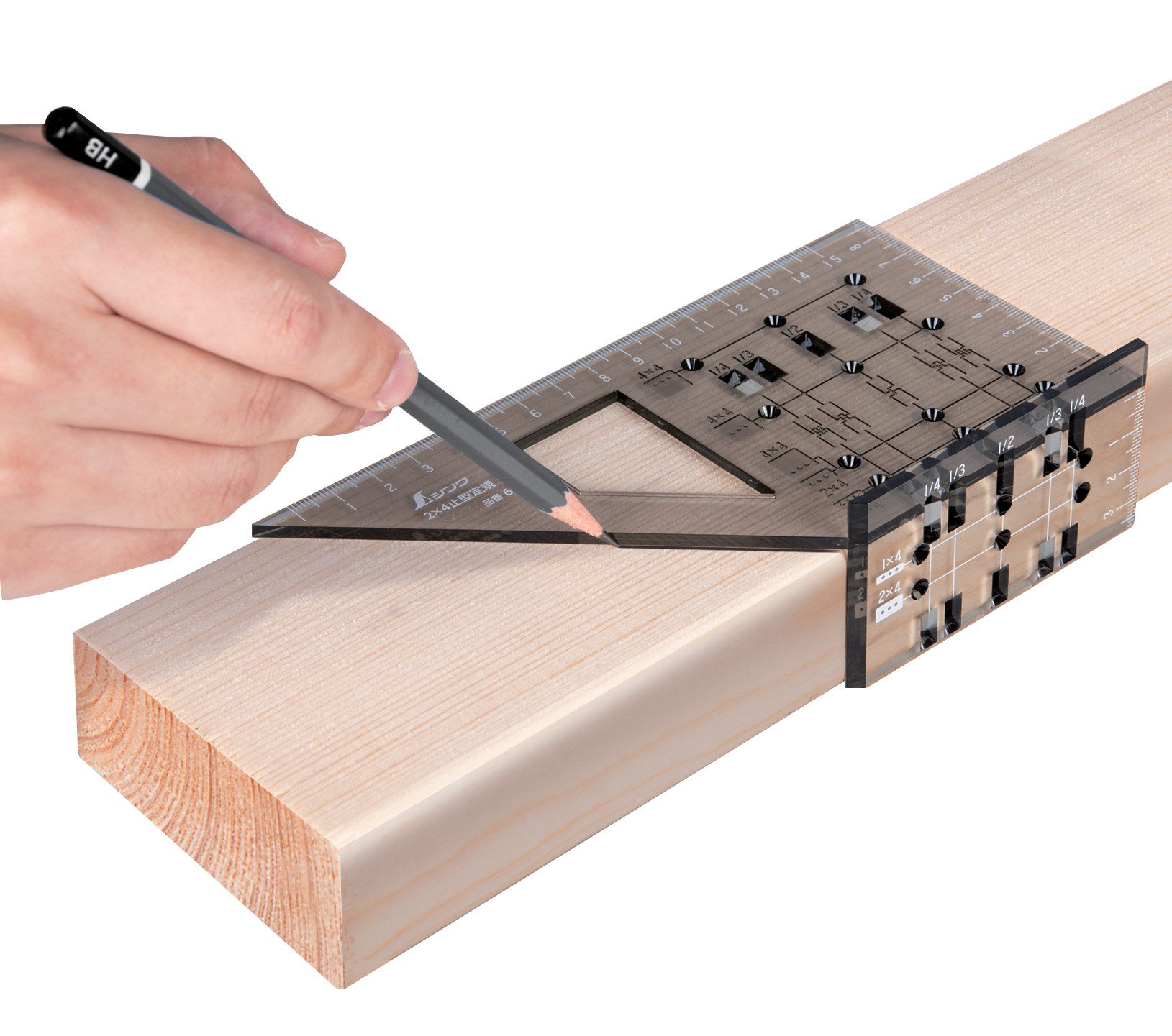 FAMEX Zimmermannswinkel 12567 3-D-Anschlag-Gehrungswinkel, (45°/90° (62115), 1-St), Shinwa, Made in Japan