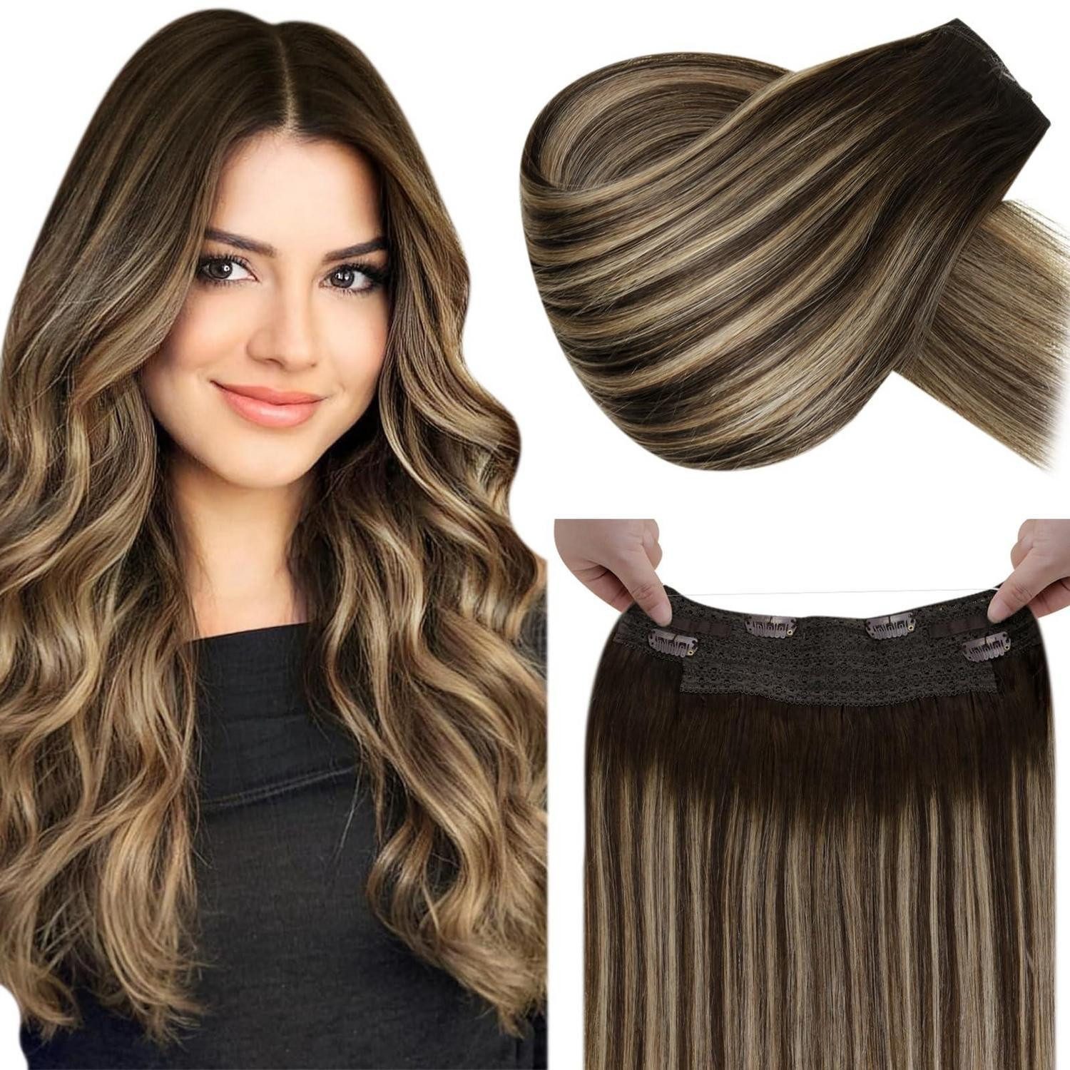 LuxusKollektion Echthaar-Extension Extensions Echthaar Remy Balayage Ombre Braun 80g 35 cm-w 1-1-#4 27 4