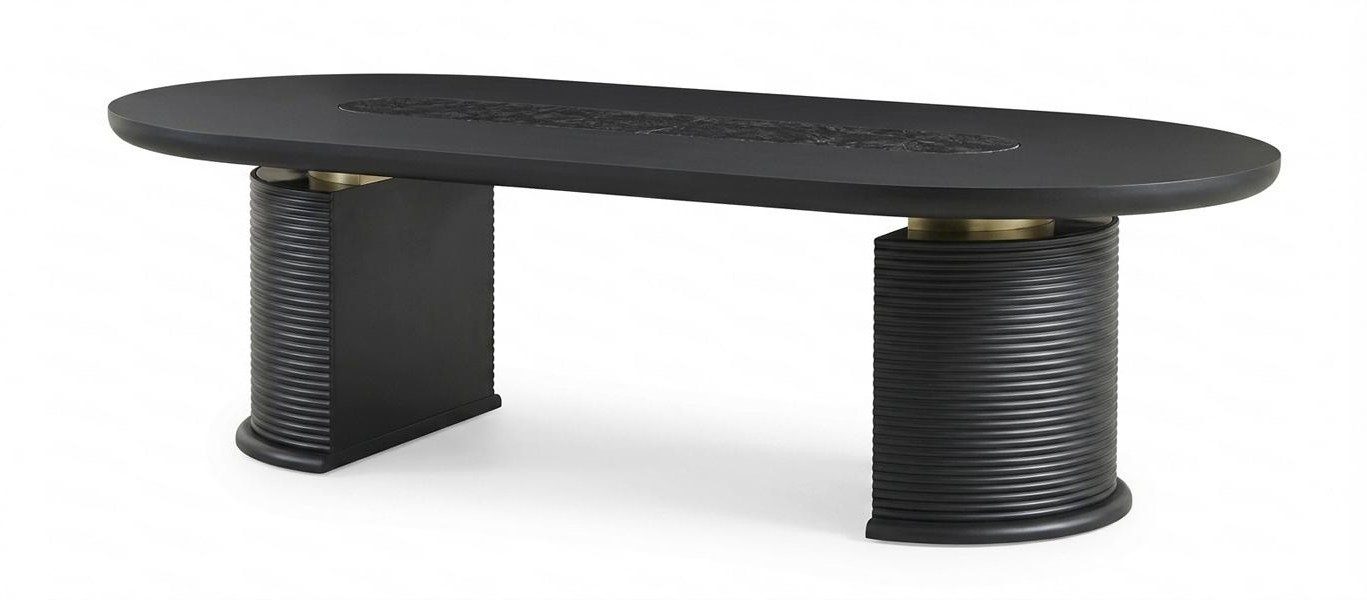 Xlmoebel Konferenztisch Moderner ovaler Konferenztisch in Schwarz, 270 x 130 cm, Holz (Konferenztisch), Made in Europa