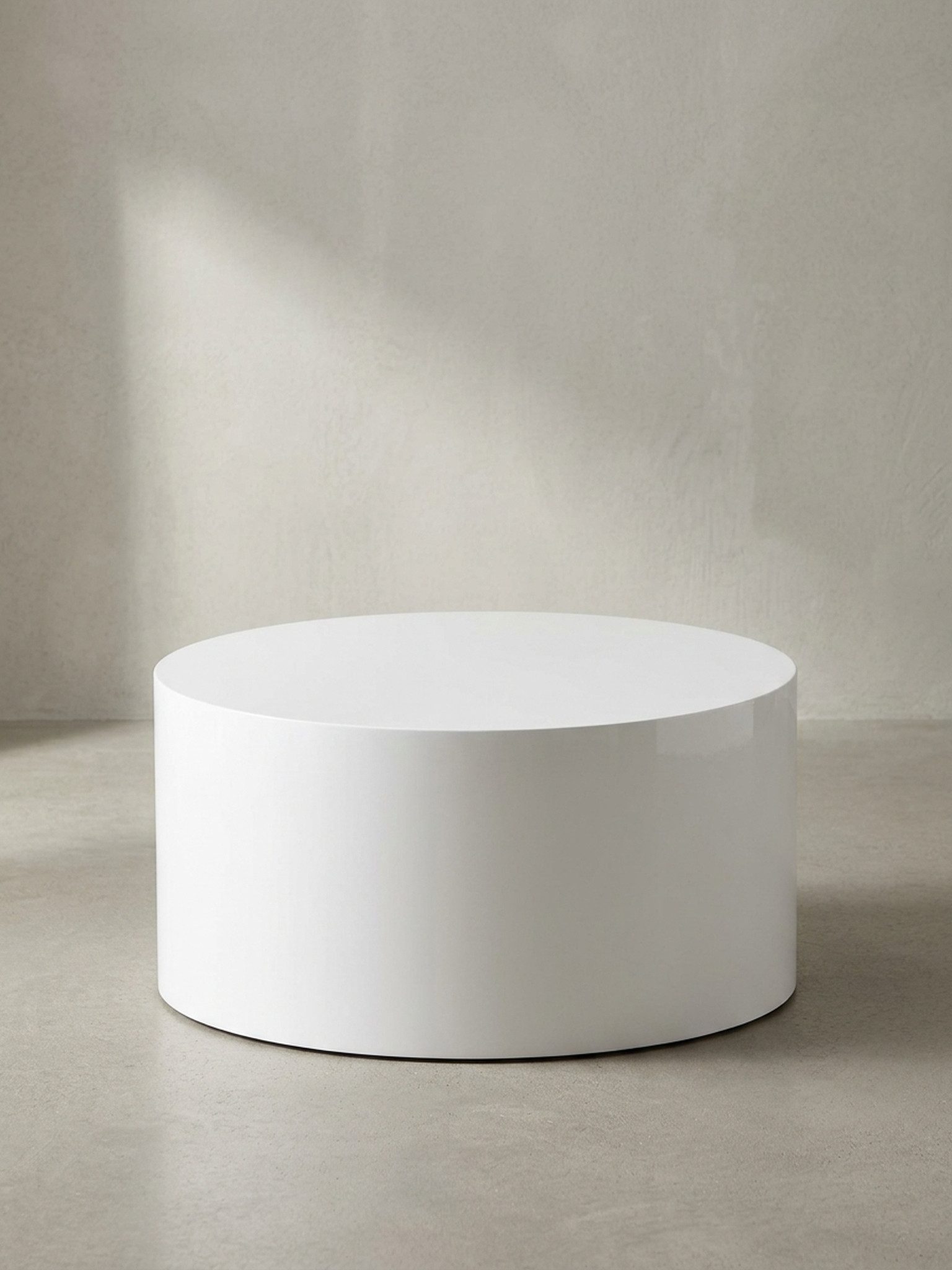 KADIMA DESIGN Couchtisch Couchtisch MONOBLOC 60x60x30 cm Weiß Hochglanz, Design, Wohnzimmertisch Rund, Lounge Sofatisch Schlicht, Kaffeetisch Modern