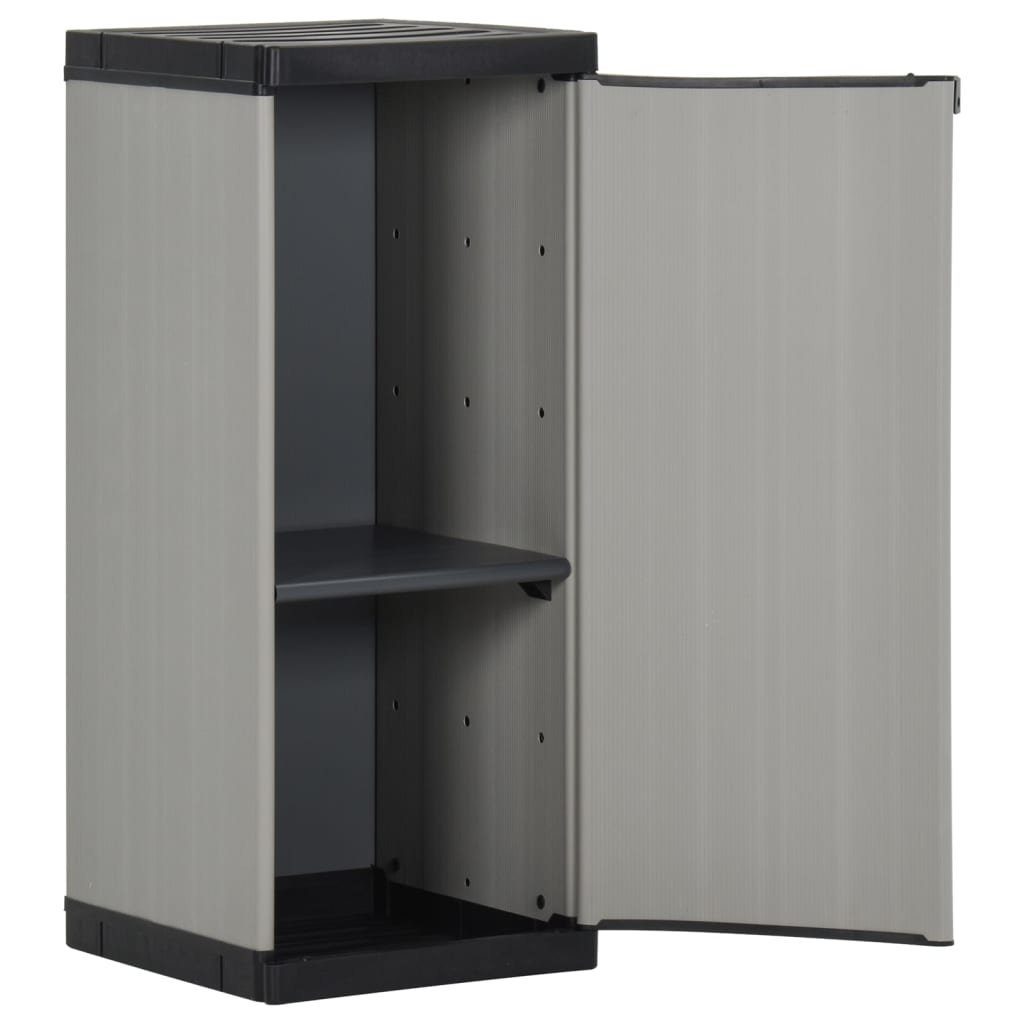 vidaXL Mehrzweckschrank Garten-Lagerschrank mit 1 Boden Grau und Schwarz 35x40x85 cm (1-St)