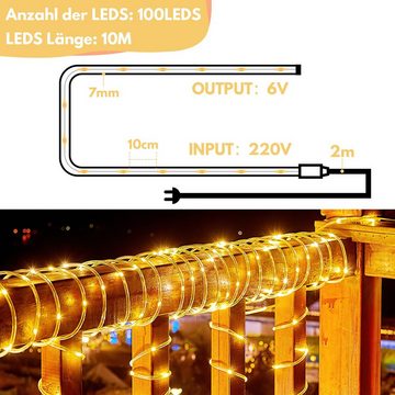 Randaco LED-Lichterschlauch 10-30m LED Lichtschlauch Lichterschlauch Außen Innen IP65 Lichterkette