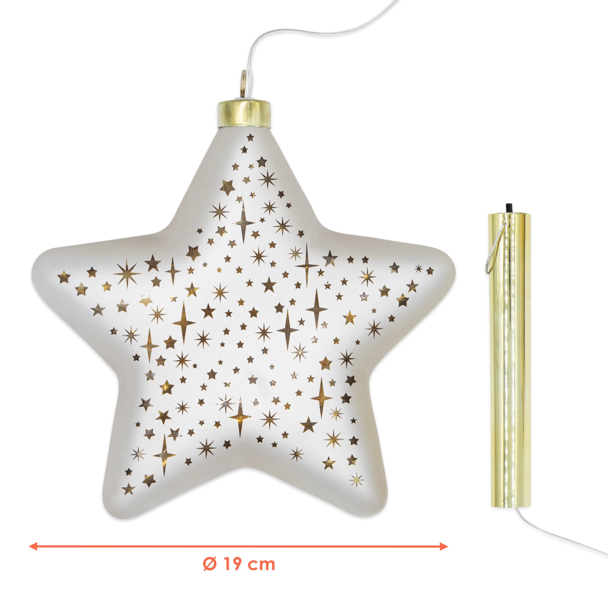 Spetebo LED-Dekofigur LED Glas Weihnachtsanhänger (Anzahl, 1 St., Stück), mit Timer Funktion