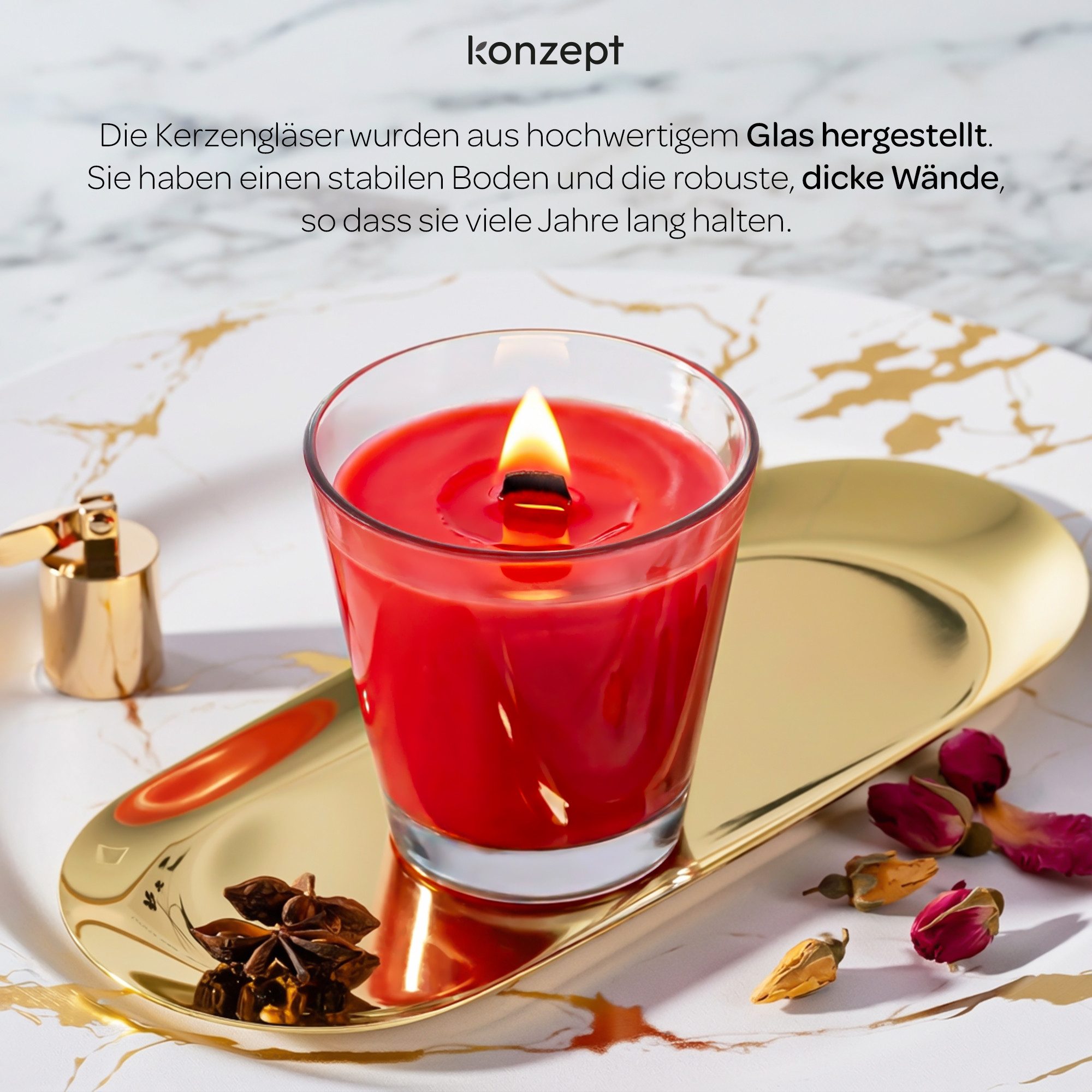 KONZEPT Teelichthalter Set 200ml – ideal für Dekoration & DIY-Kerzen (6 St), für den täglichen Gebrauch oder kreative DIY-Projekte – Bild 5 von 5