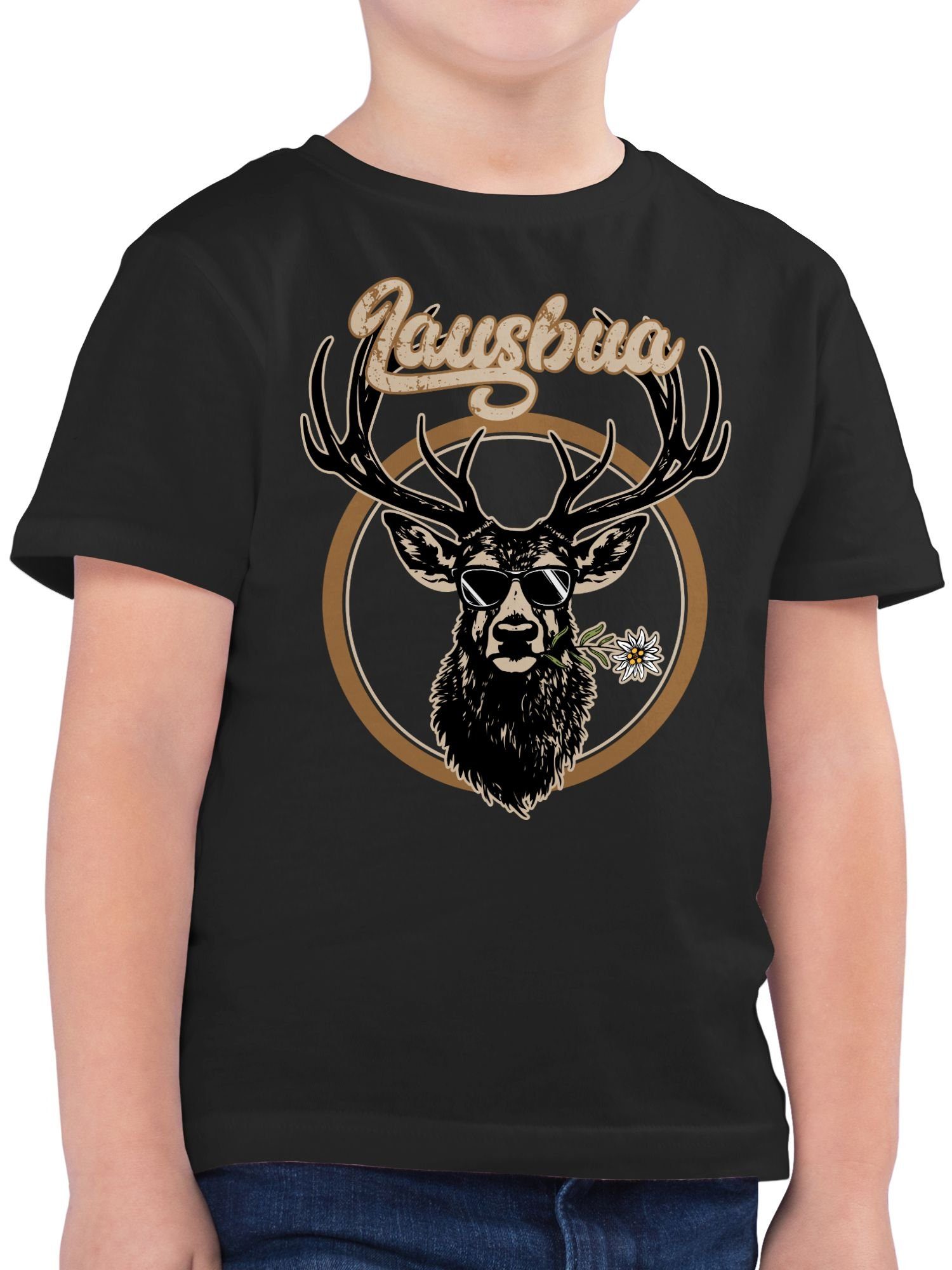 Shirtracer T-Shirt Lausbua Hirsch Hirschgeweih Lausbub (1-tlg) Mode für Oktoberfest Kinder Outfit