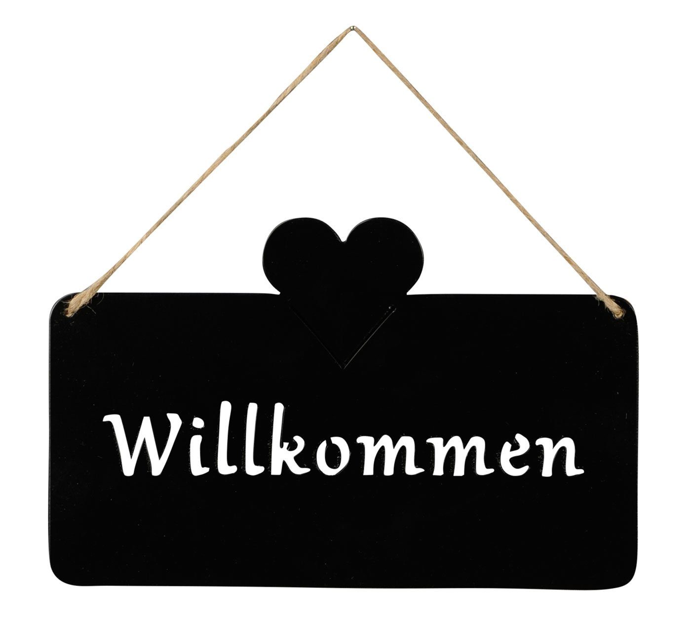 Levandeo® Metallbild, Schild Willkommen 25x16cm Außen günstig online kaufen