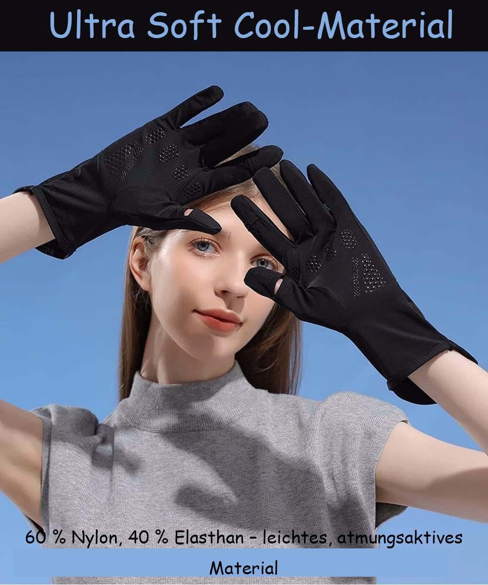Zaewry Fahrradhandschuhe Rutschfeste UV-Schutz-Handschuhe für Damen,Atmungsaktiv und leicht