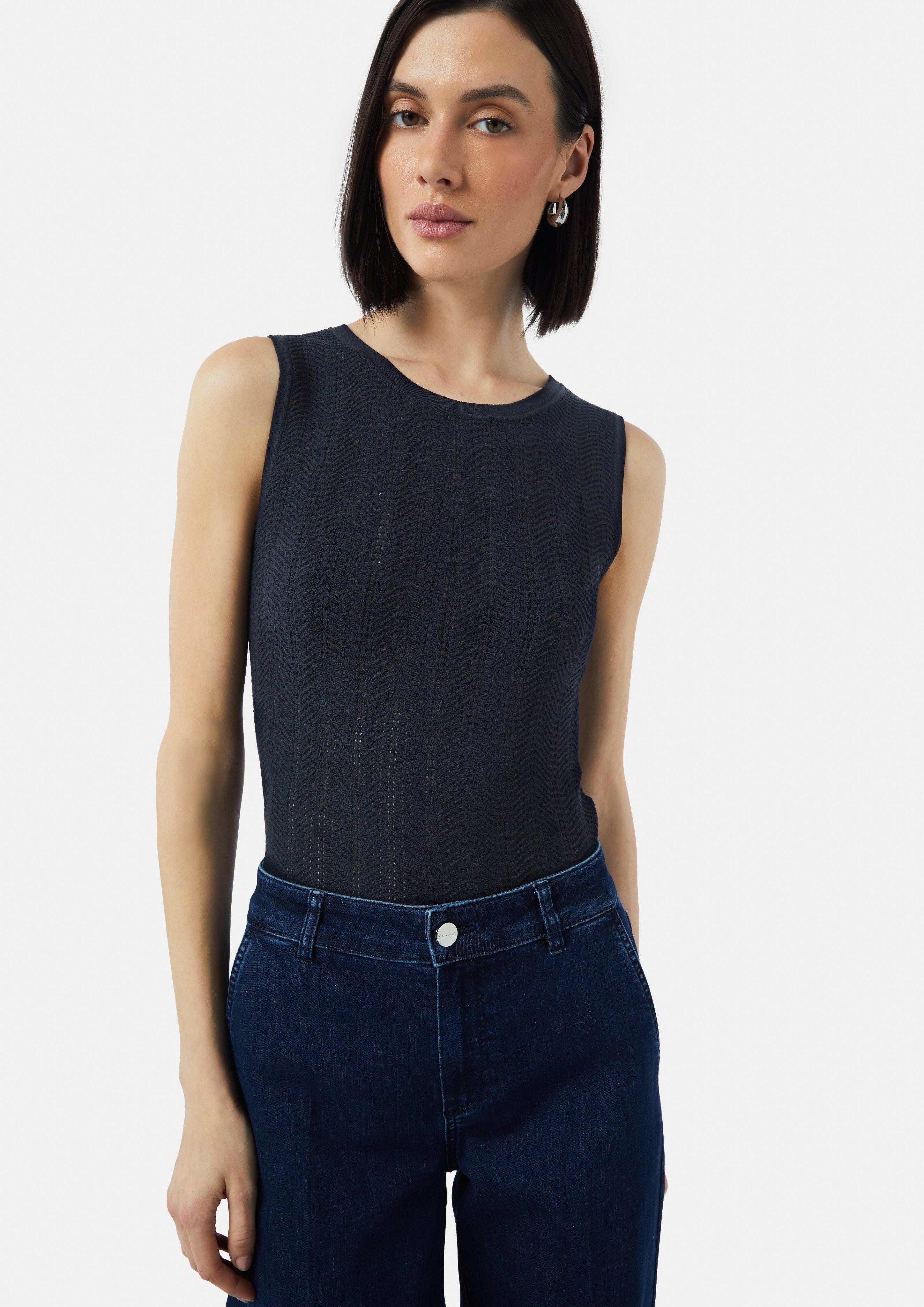 Pullunder Slim-Fit-Stricktop mit Strukturmuster