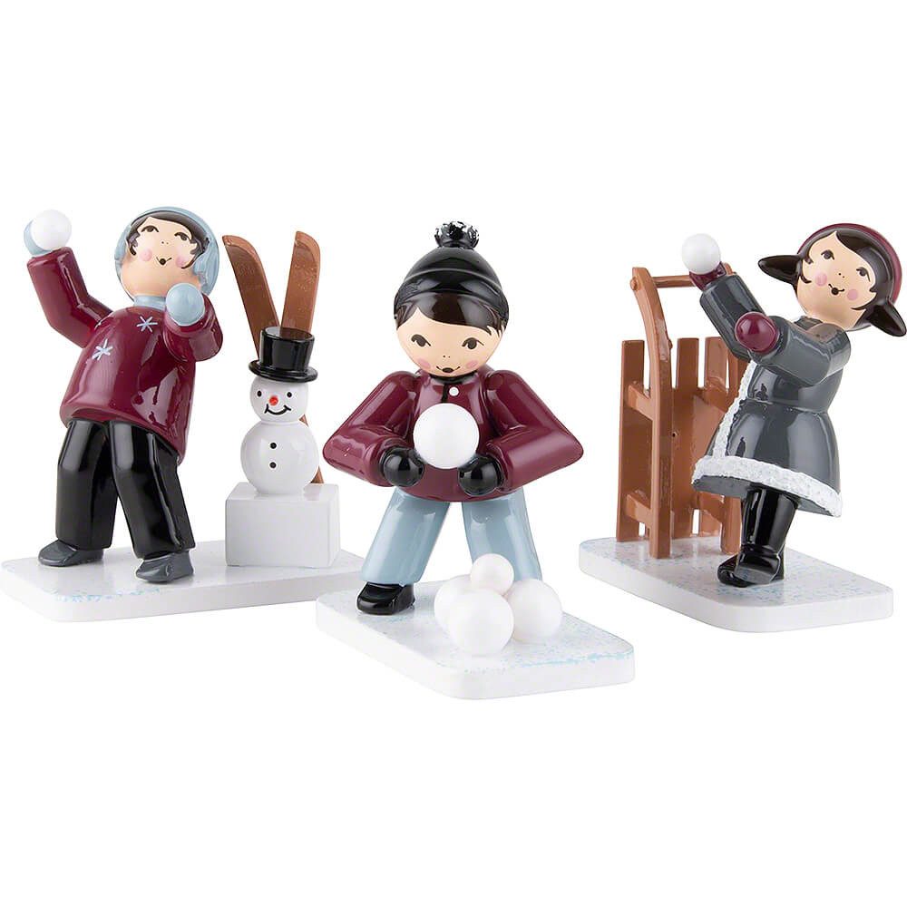 ULMIK Dekofigur Winterkinder Schneeballkinder 3-teilig lila (7cm) von ULMIK
