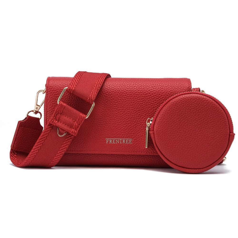 Frentree Umhängetasche Damen klein Handytasche Crossbody Bag Portemonnaie Schultertasche, elegant kompakt modern mit Reißverschluss viel Stauraum