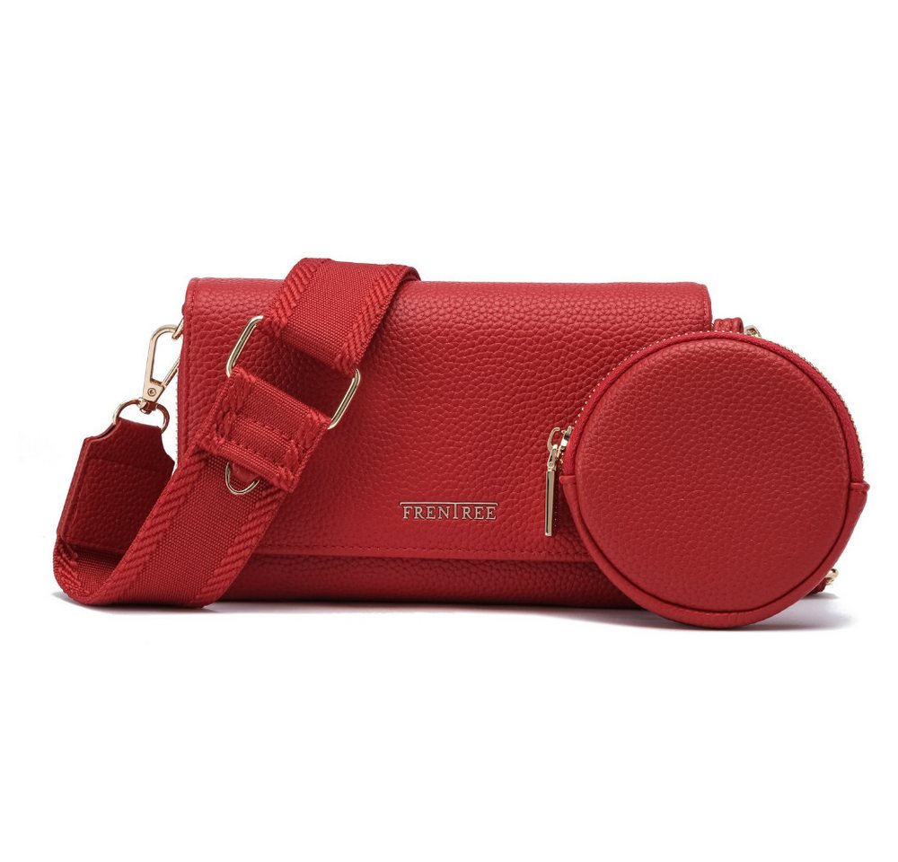 Frentree Umhängetasche Damen 3 in 1 klein Handytasche Geldbörse Crossbody Bag (mit 5 fächern, 4 Karten und rundes Münzfach), Verstellbar Abnehmbar Schultergurt