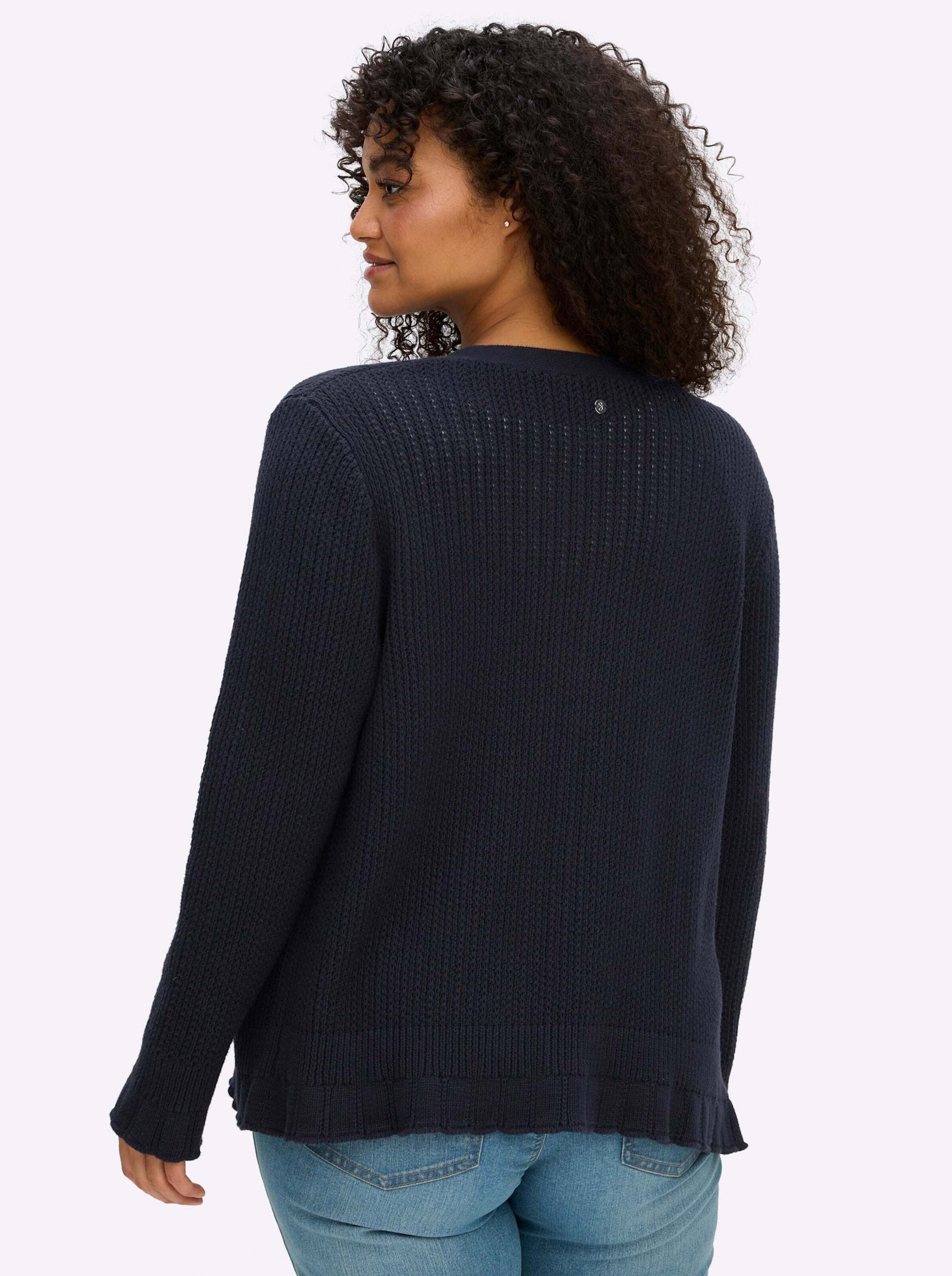 Sheego Strickjacke Strickjacke Langarm Ajour