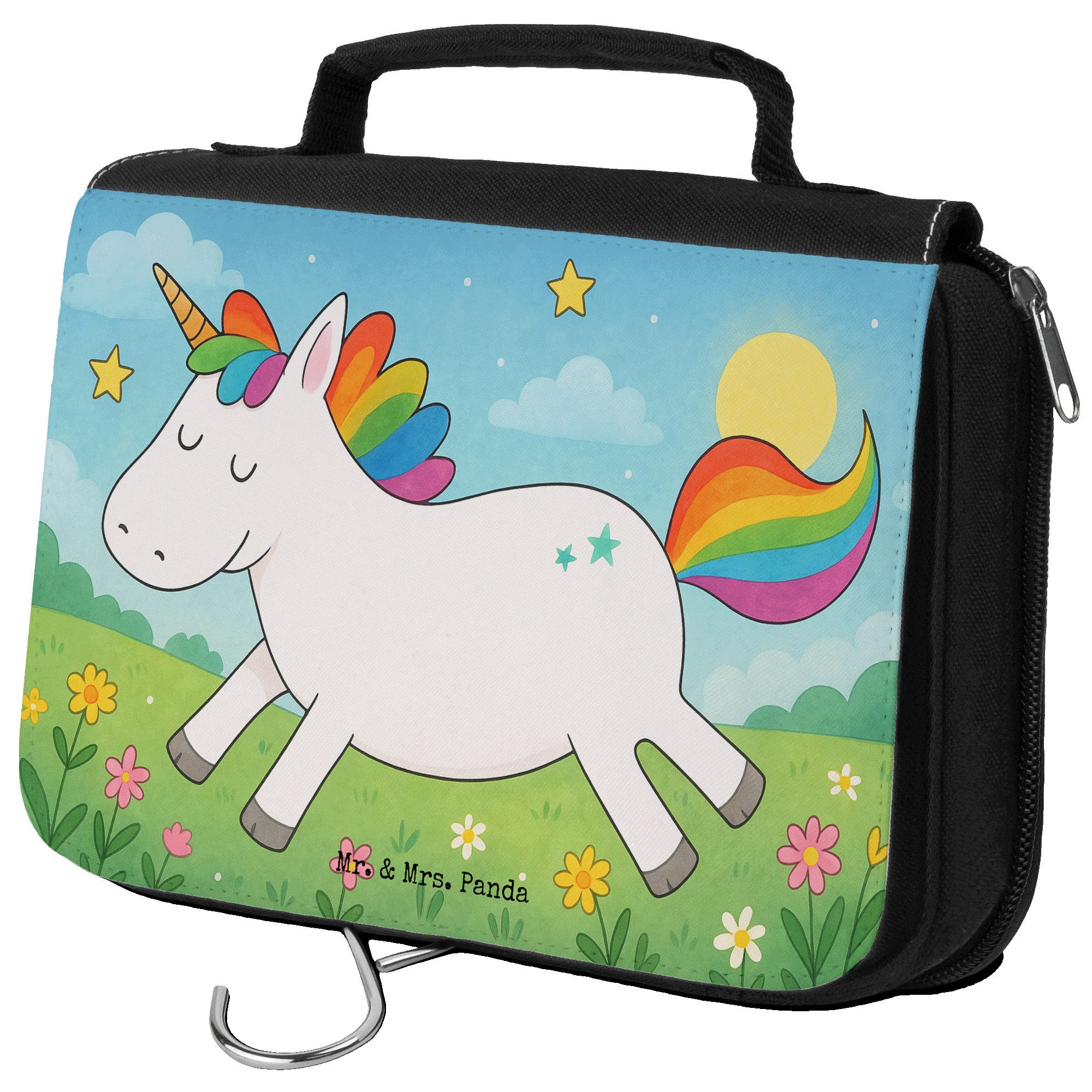 Kulturbeutel Einhorn Happy Design, Kulturbeutel, Weiß, Lebensfreude, Unicorn, Einh