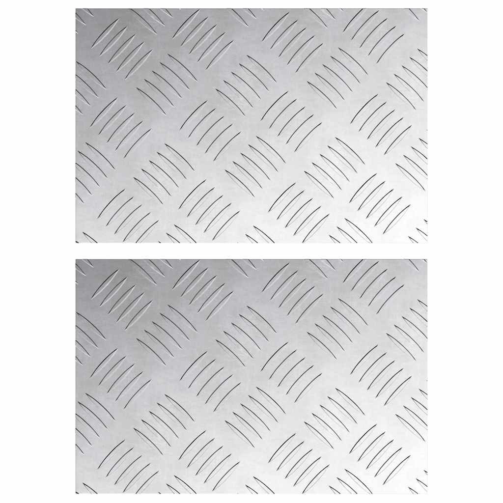 vidaXL Stufenmatte Treppe Tritt Rechtwinklig 2 pcs Silber 30 x 20 cm Aluminium, Rechteckig