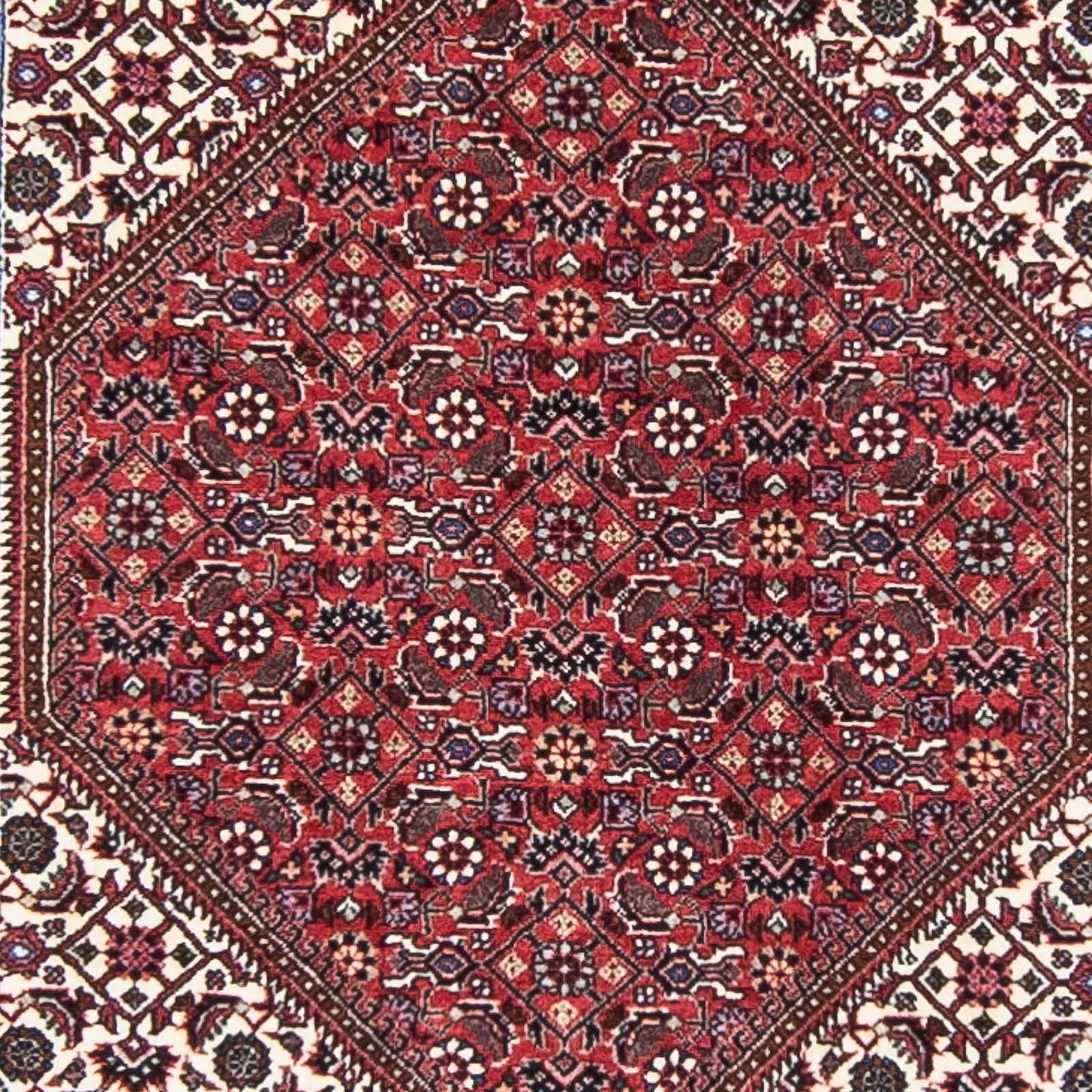 Orientteppich Perser Zertifikat Einzelstück mit dunkelrot, Höhe: 403 cm x 86 mm, - Bidjar Handgeknüpft, 15 rechteckig, morgenland, Wohnzimmer, - 