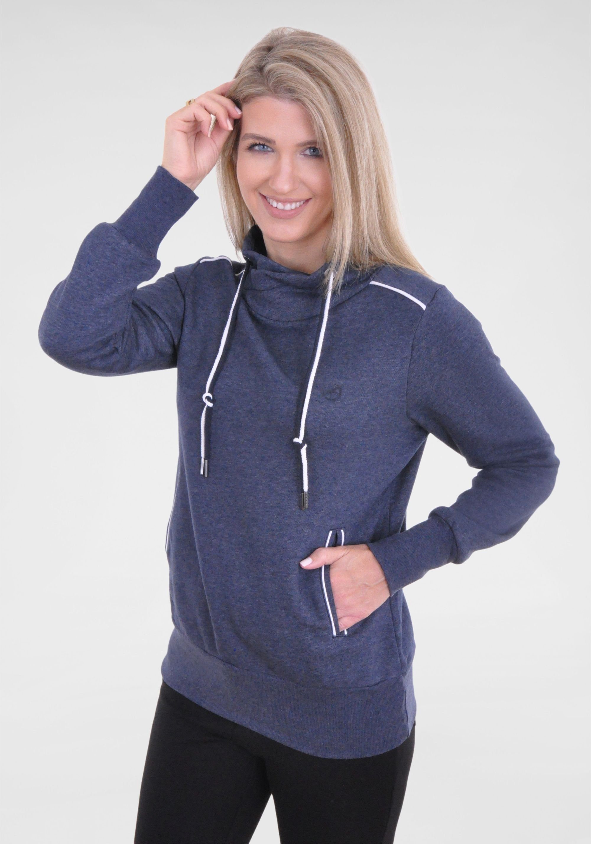 NAVIGAZIONE Stehkragenpullover mit Paspeln navy